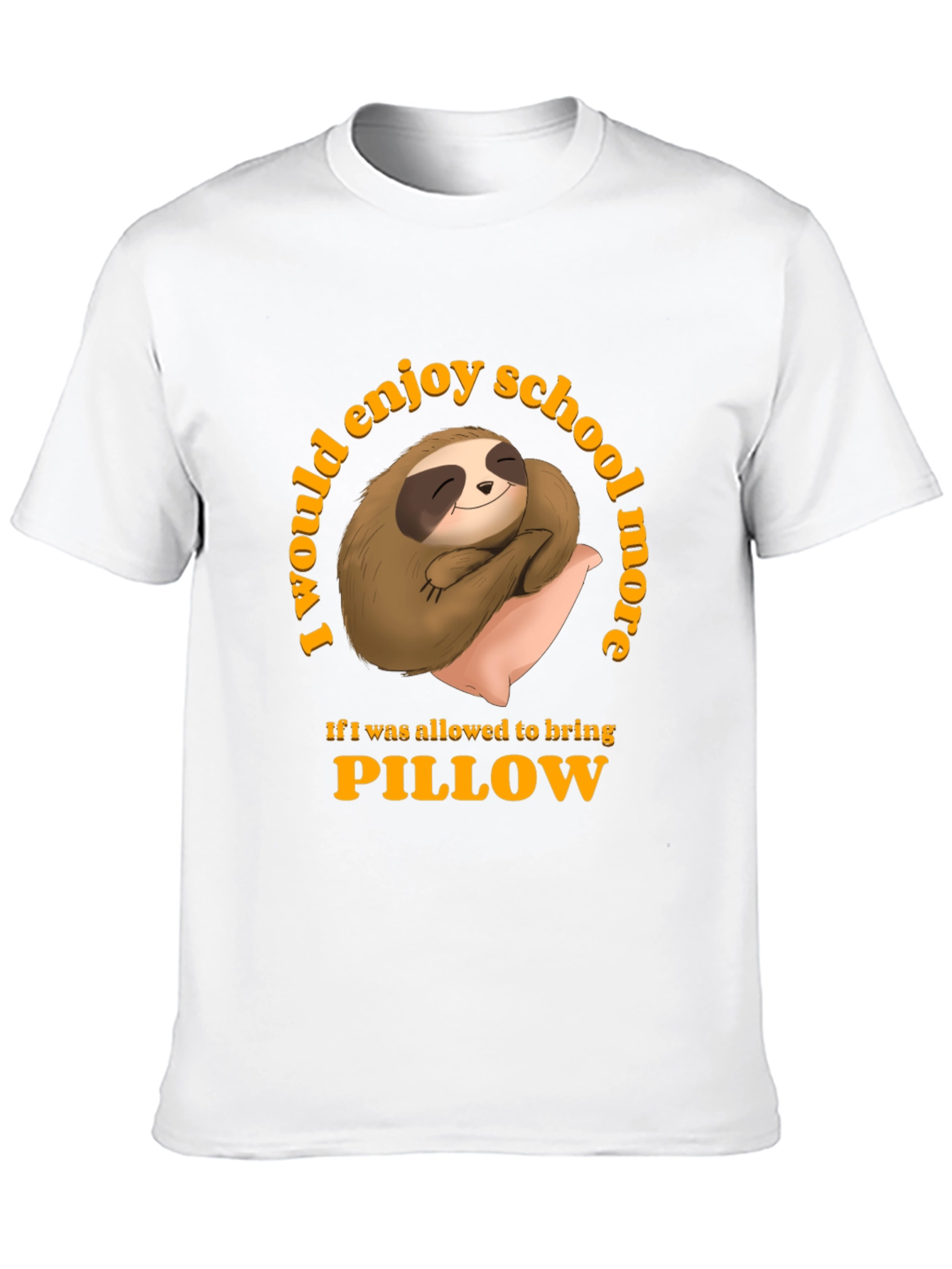 Sloth Pillow T-Shirt - School Nap Time Tee