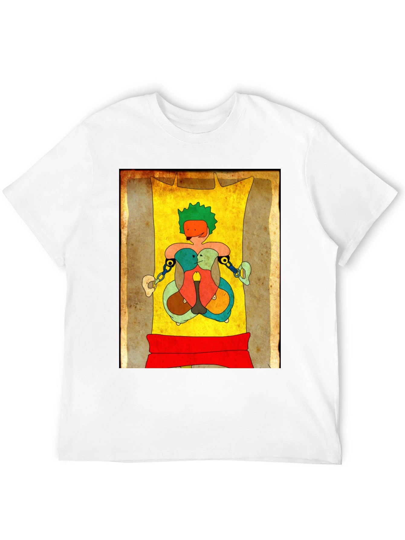 Abstract Art Graphic Tee - Unique Design Black T-Shirt