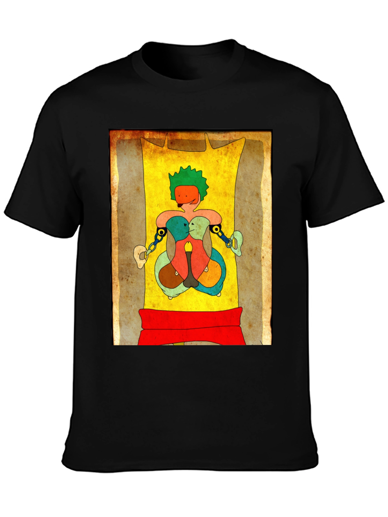 Abstract Art Graphic Tee - Unique Design Black T-Shirt