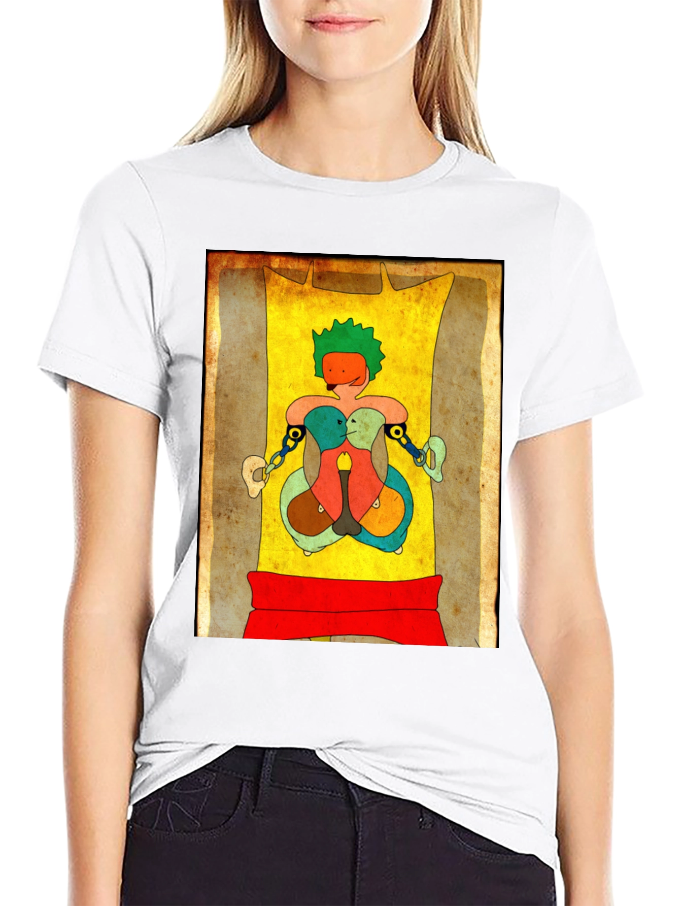 Abstract Art Graphic Tee - Unique Design Black T-Shirt