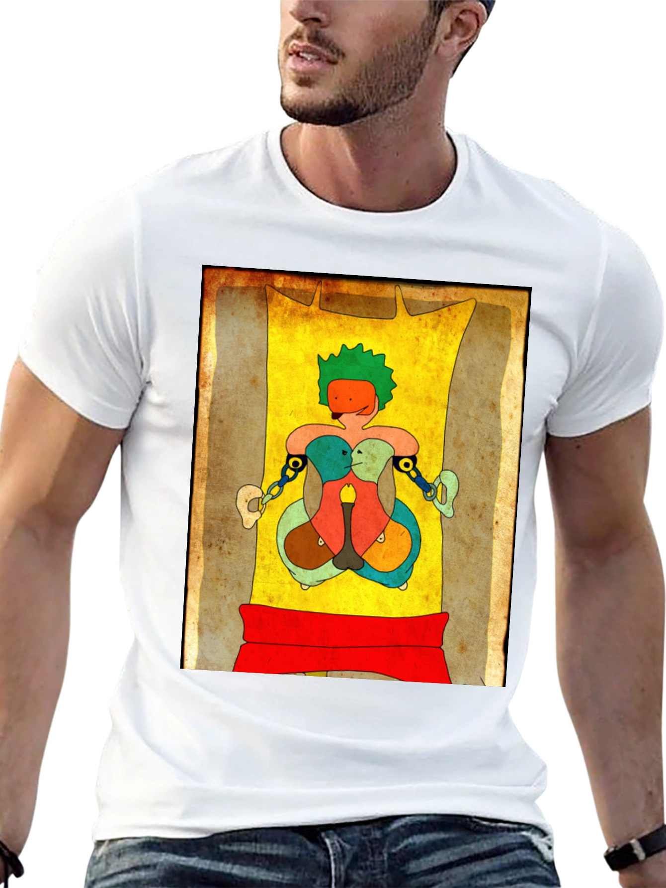 Abstract Art Graphic Tee - Unique Design Black T-Shirt