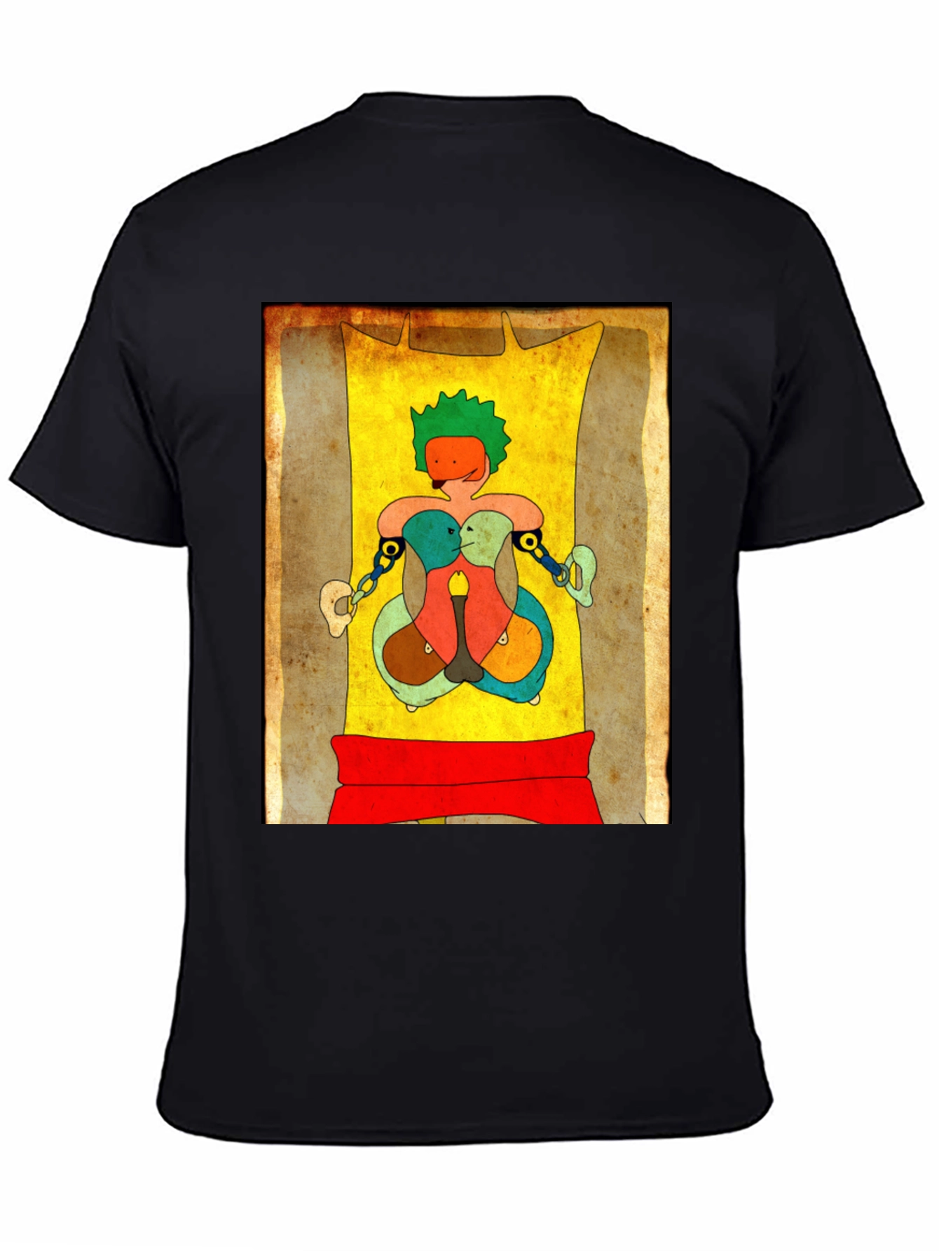 Abstract Art Graphic Tee - Unique Design Black T-Shirt