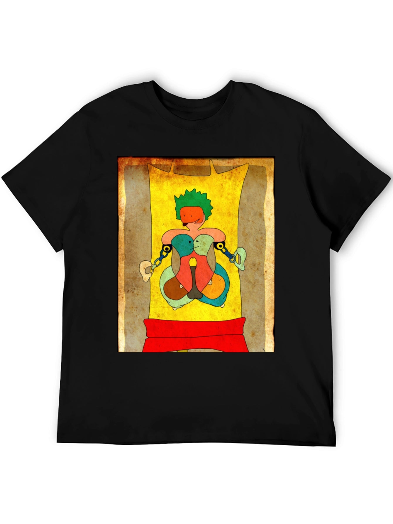 Abstract Art Graphic Tee - Unique Design Black T-Shirt