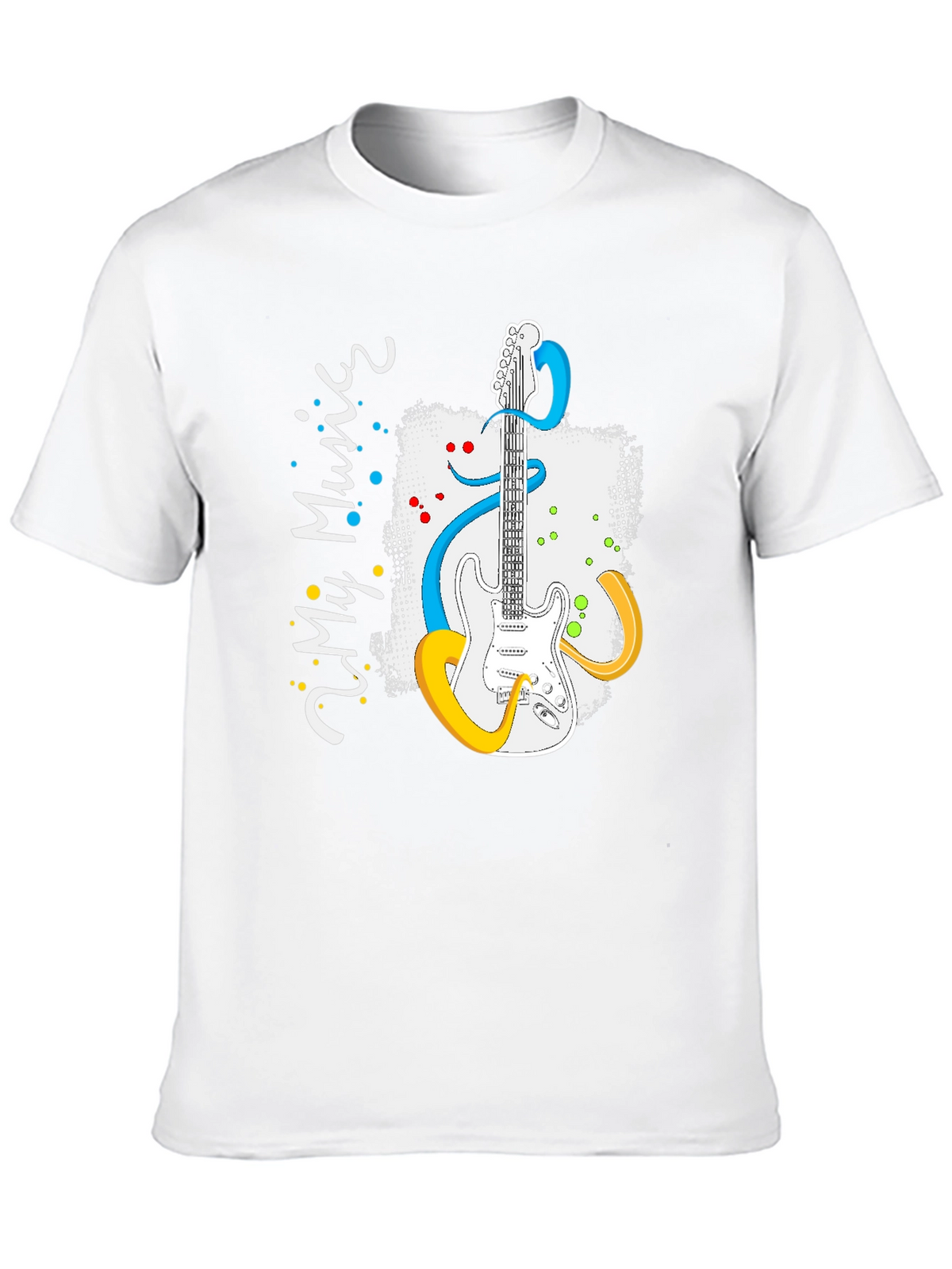 My Music Guitar Graphic Tee - Black Cotton T-Shirt