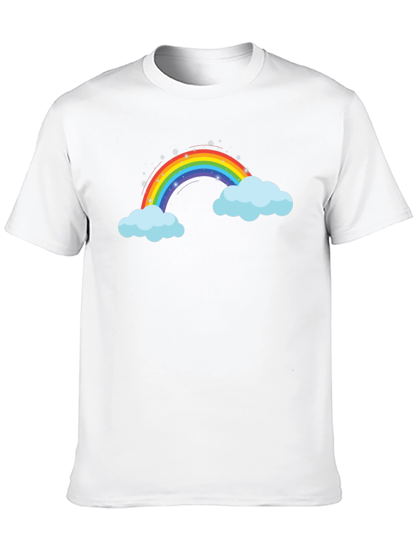 Rainbow Cloud Graphic Black T-Shirt