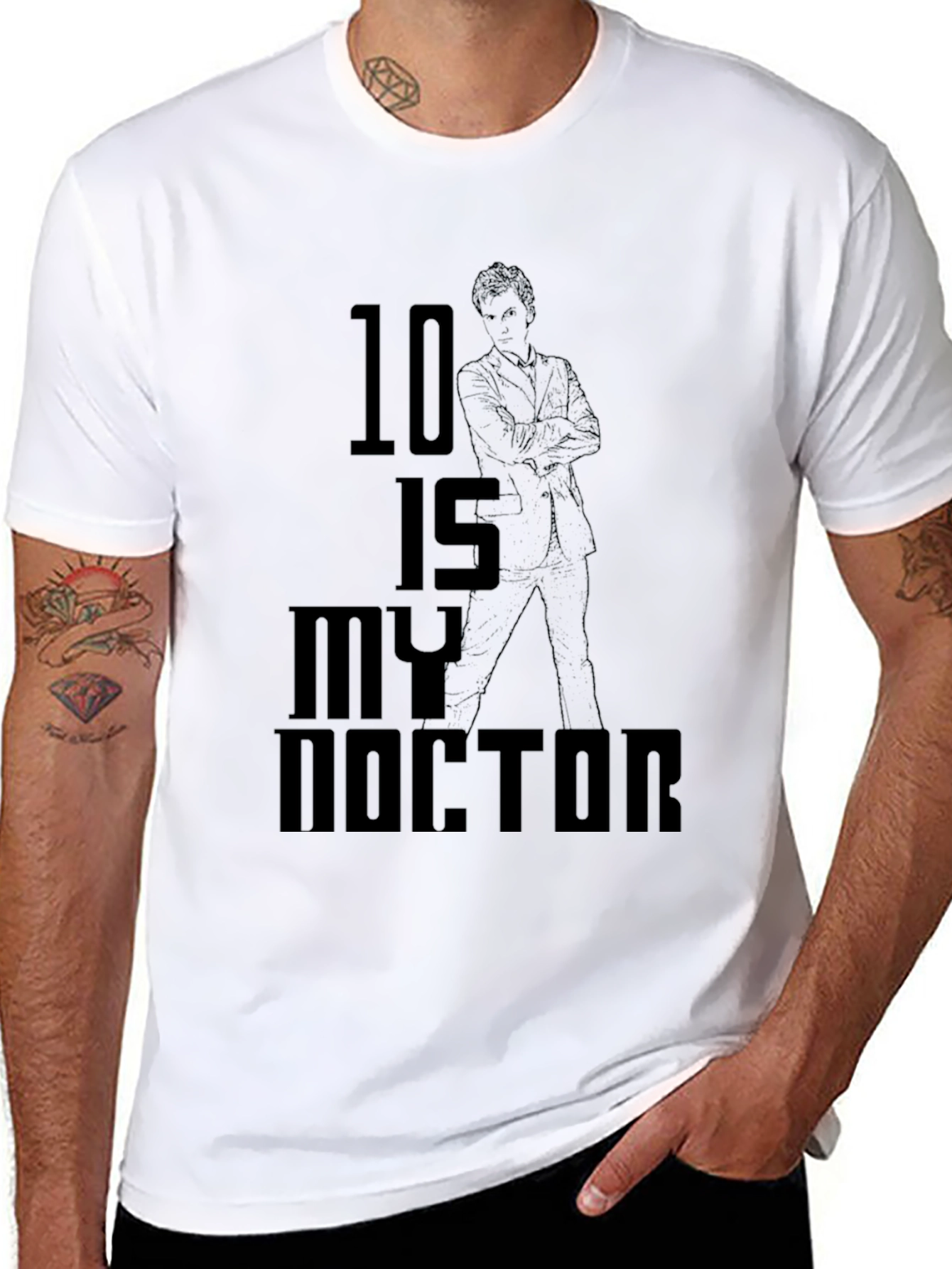 10 is My Doctor Graphic Tee - Black