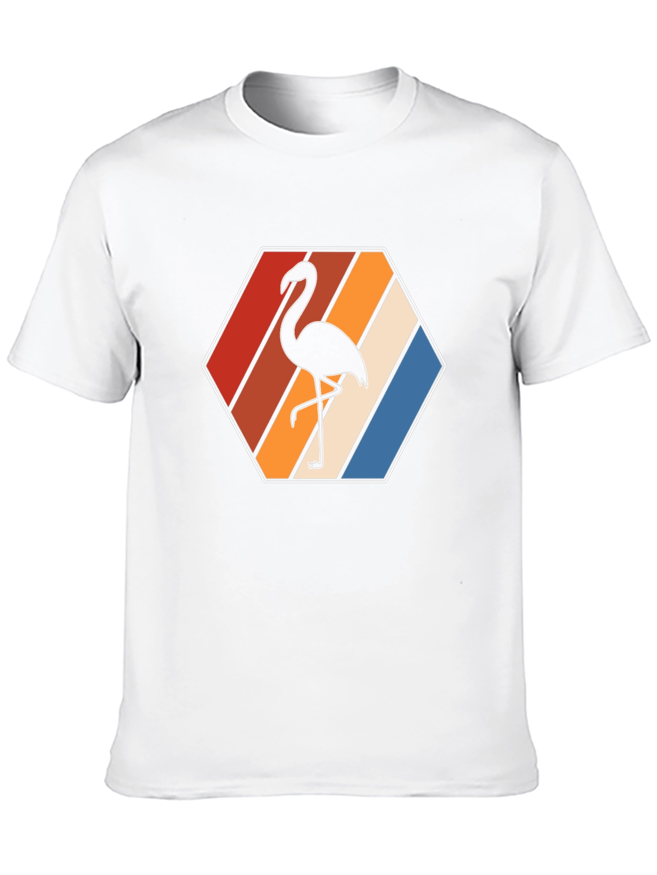 Retro Flamingo Graphic Tee - Mens Black T-Shirt