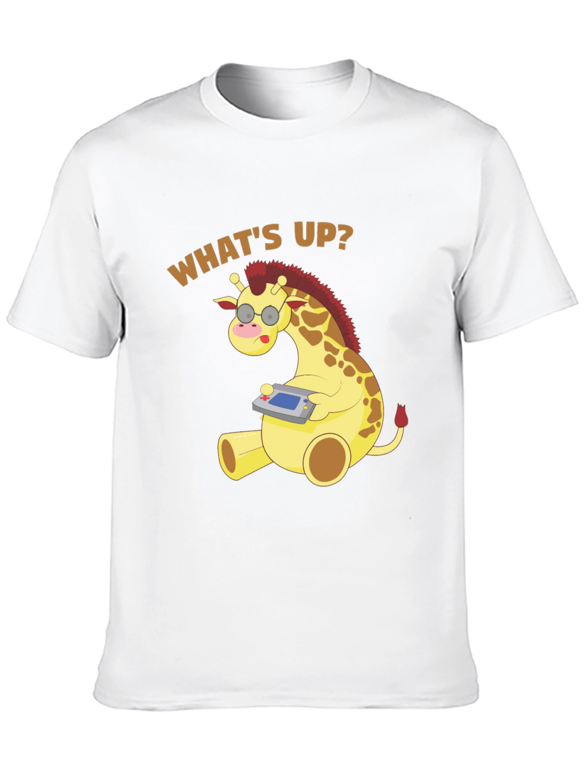 Funny Giraffe Gamer T-Shirt - Whats Up? Casual Tee