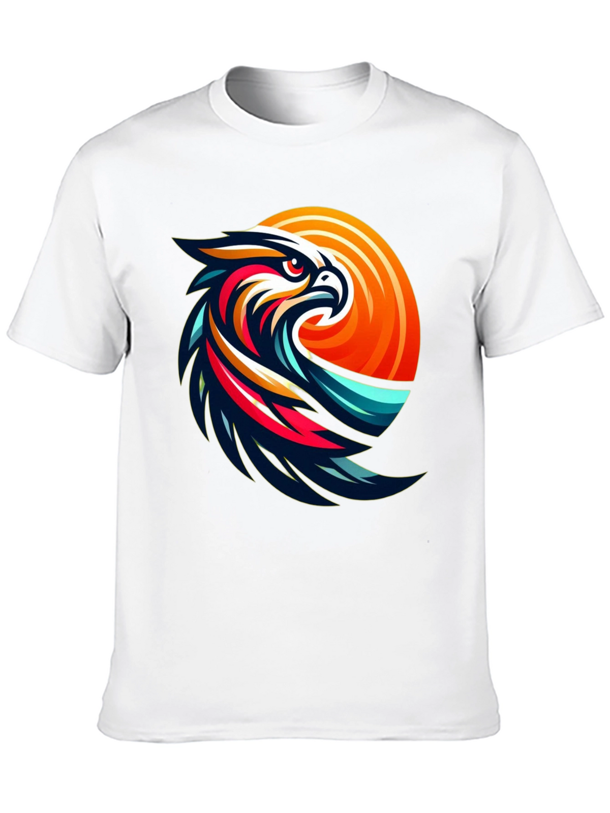 Mens Black T-Shirt with Eagle Graphic