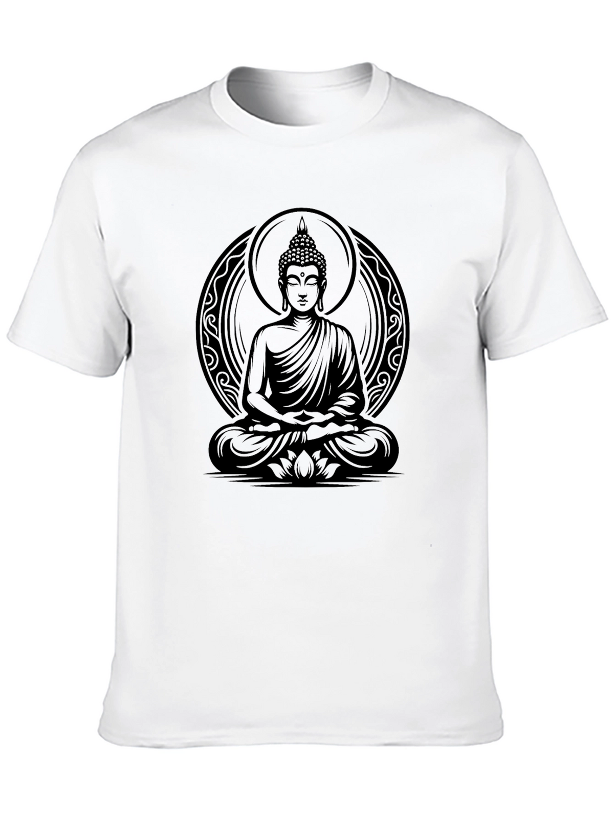 Buddha Graphic Print Black T-Shirt for Men