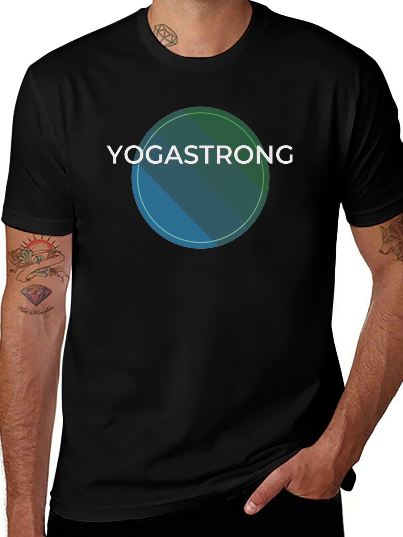 YogaStrong Black T-Shirt - Comfort & Style