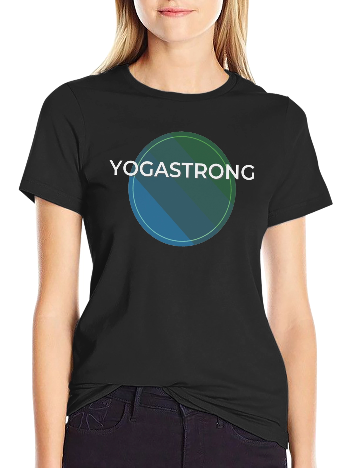 YogaStrong Black T-Shirt - Comfort & Style