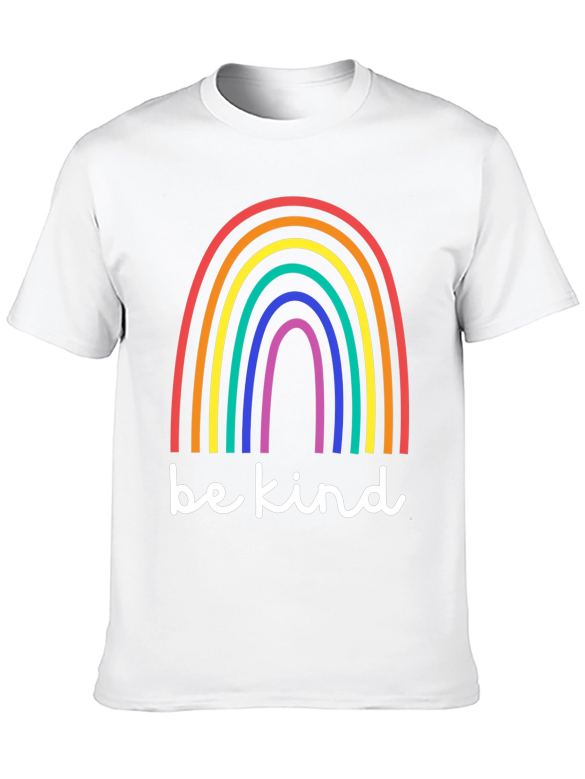 Be Kind Rainbow T-Shirt - Black Cotton Blend