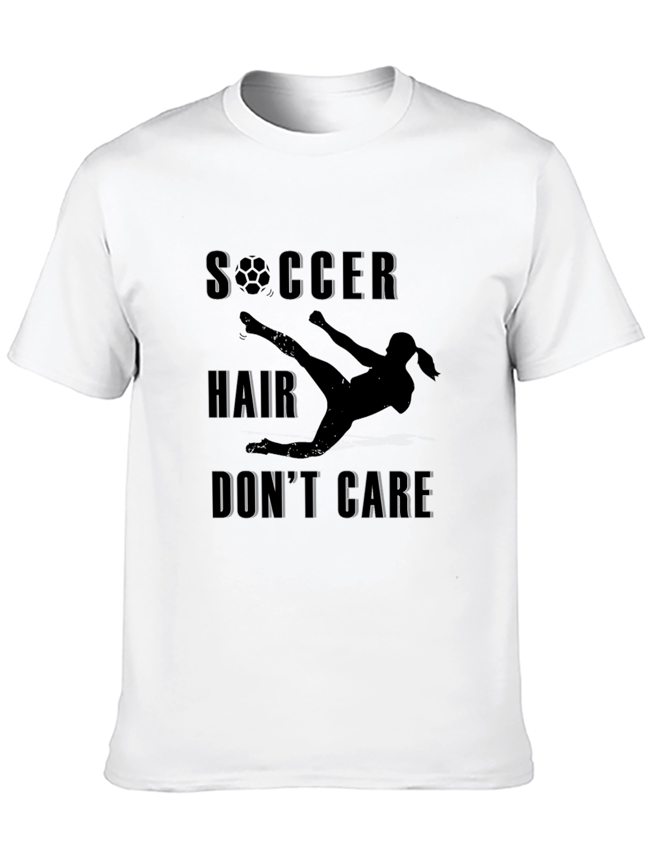 Soccer Hair Dont Care Graphic T-Shirt