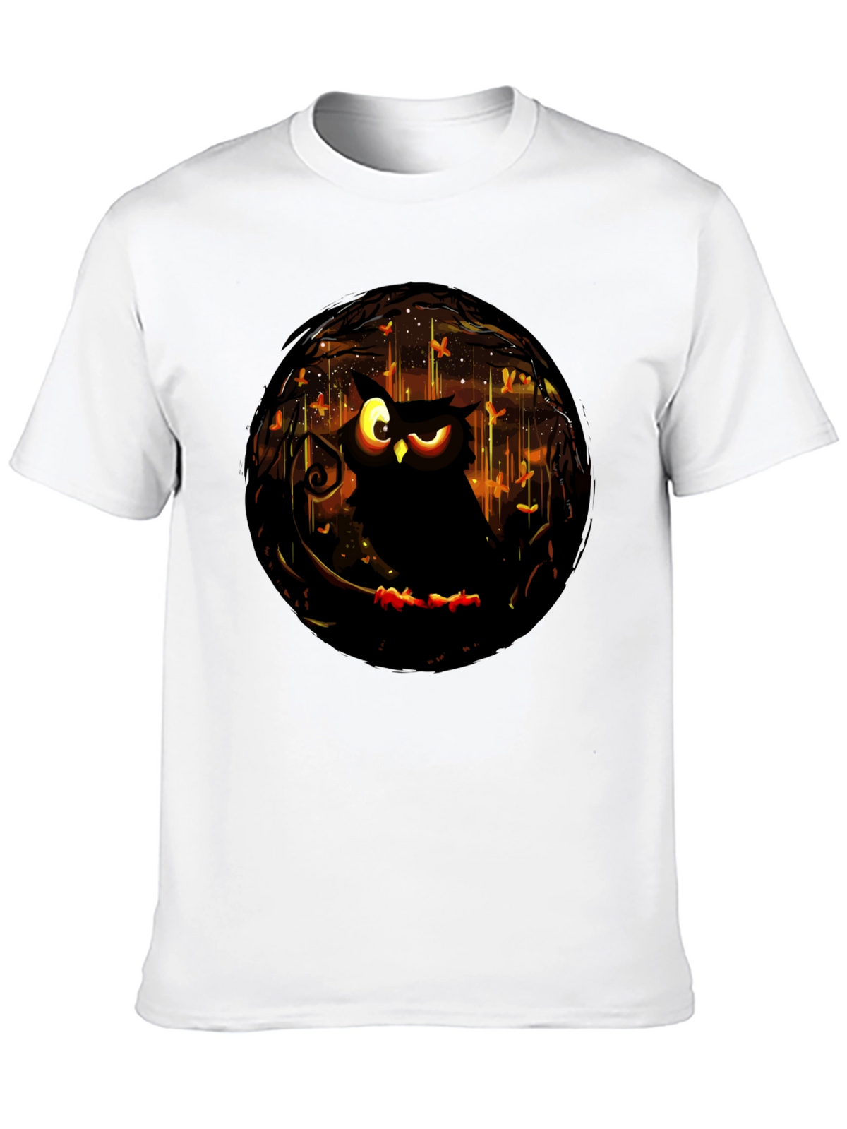 Owl Graphic Print T-Shirt - Mens Black Tee