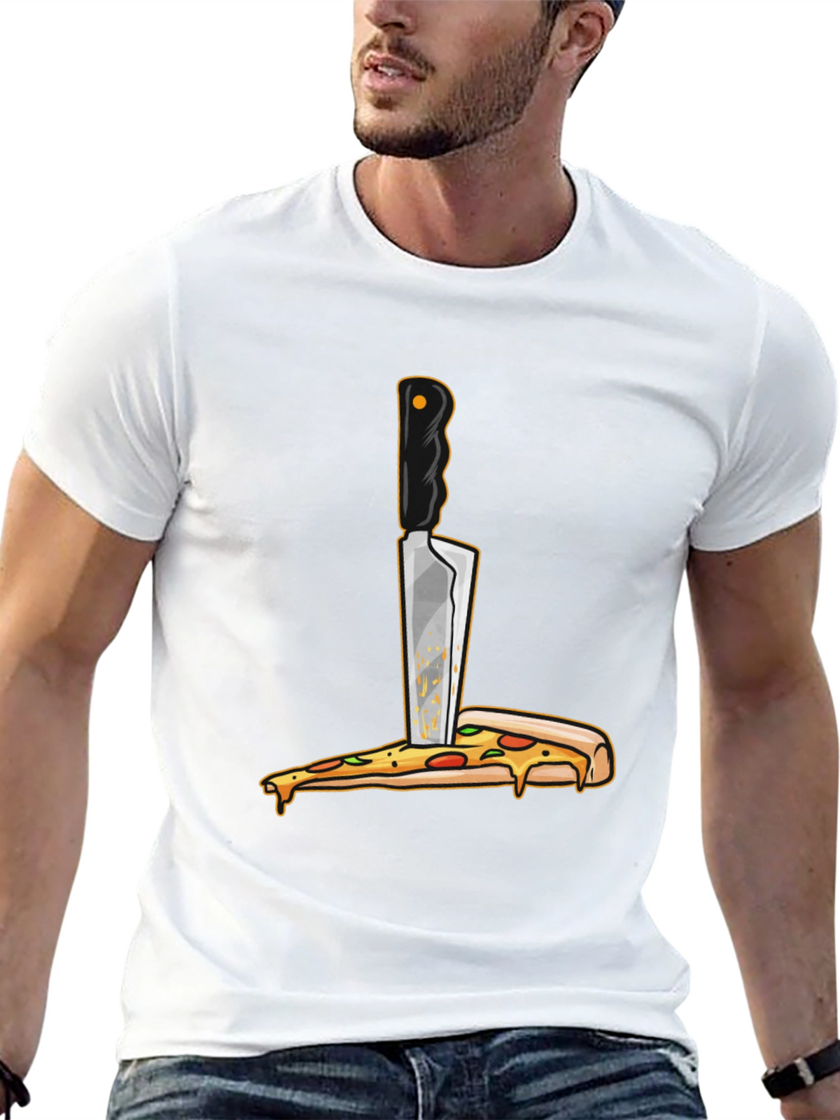 Pizza Knife T-Shirt - Funny Foodie Graphic Tee
