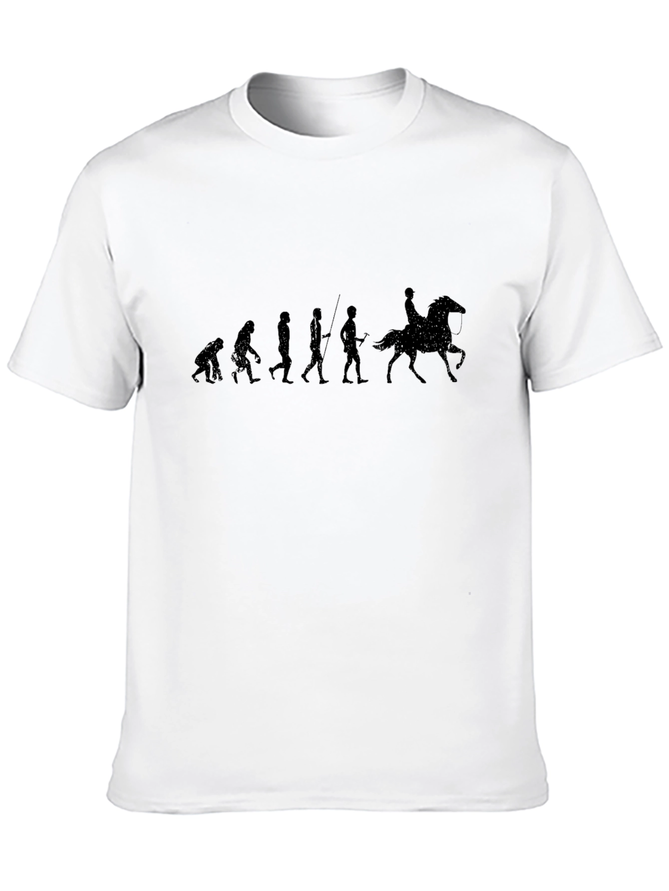 Evolution of Horse Riding Black T-Shirt