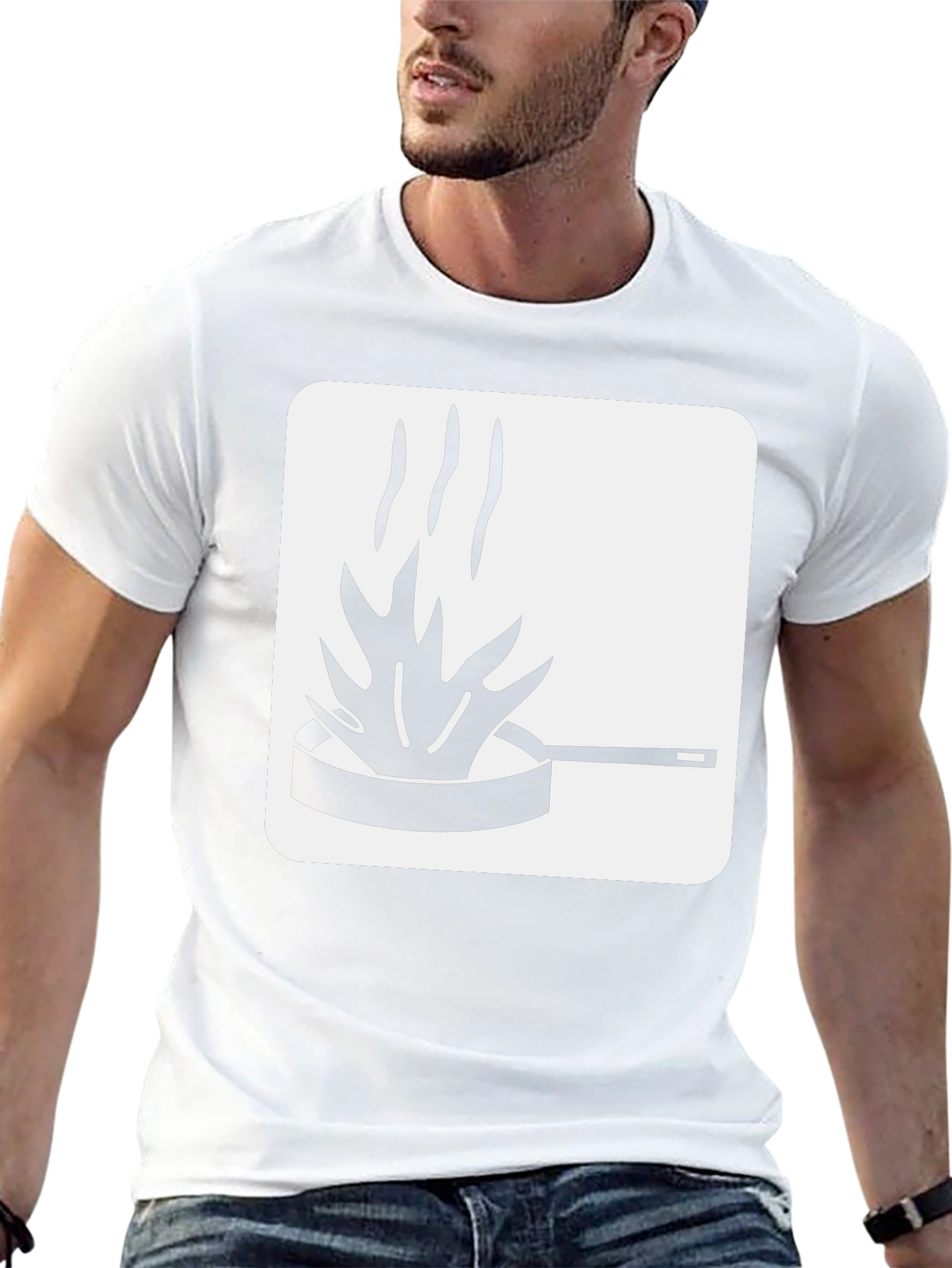 Funny Kitchen Fire T-Shirt - Black Cotton Tee