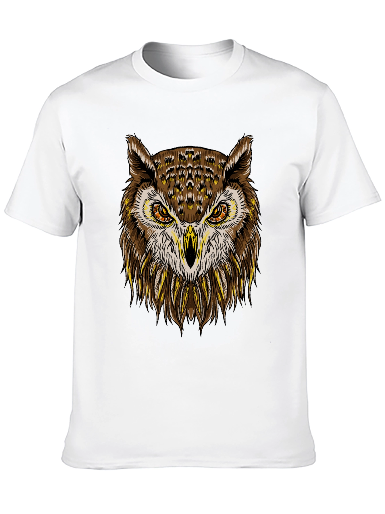 Cool Owl Graphic Print Crew Neck T-Shirt