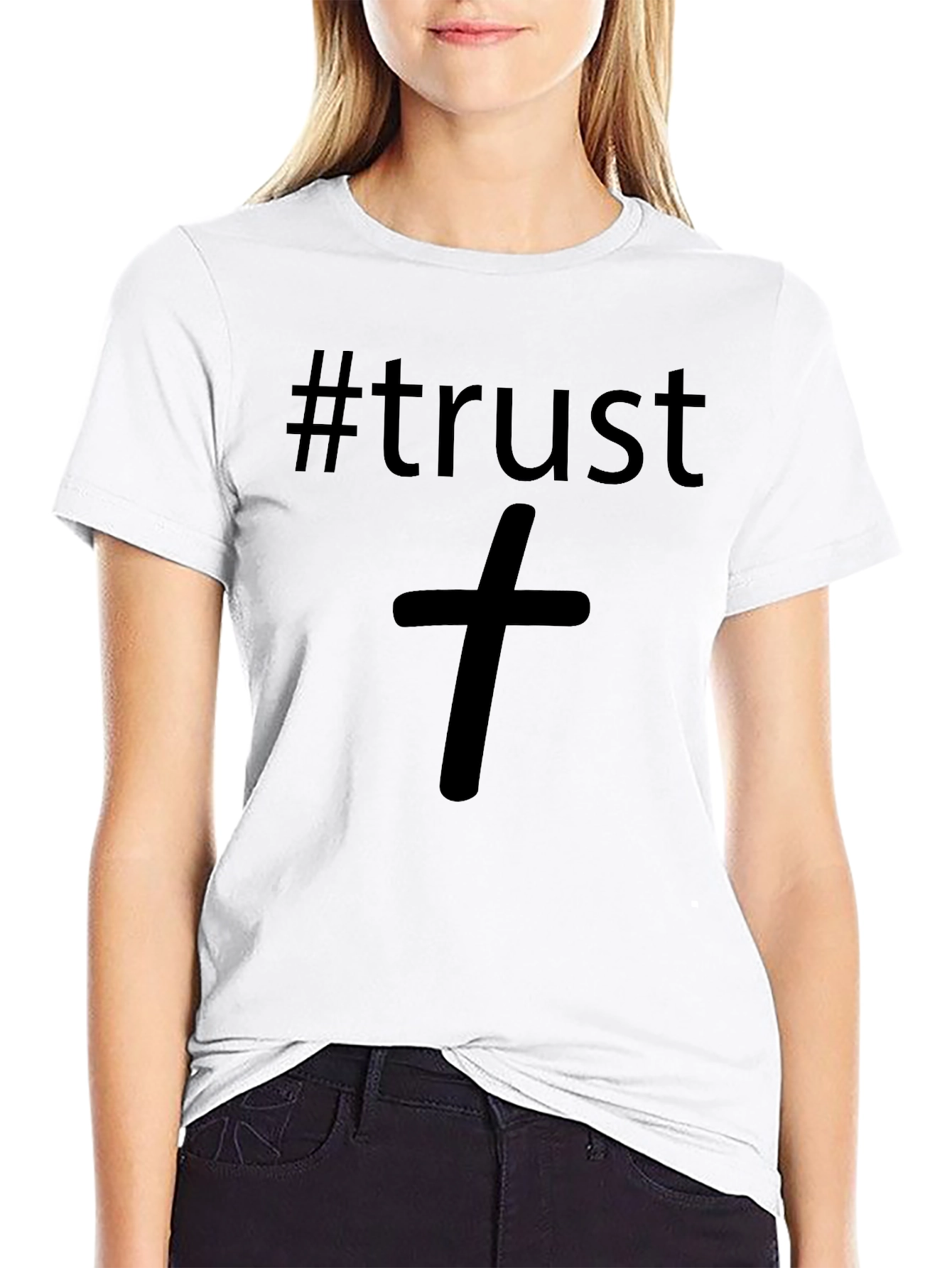 #trust Black Graphic T-Shirt - Faith Inspired Apparel