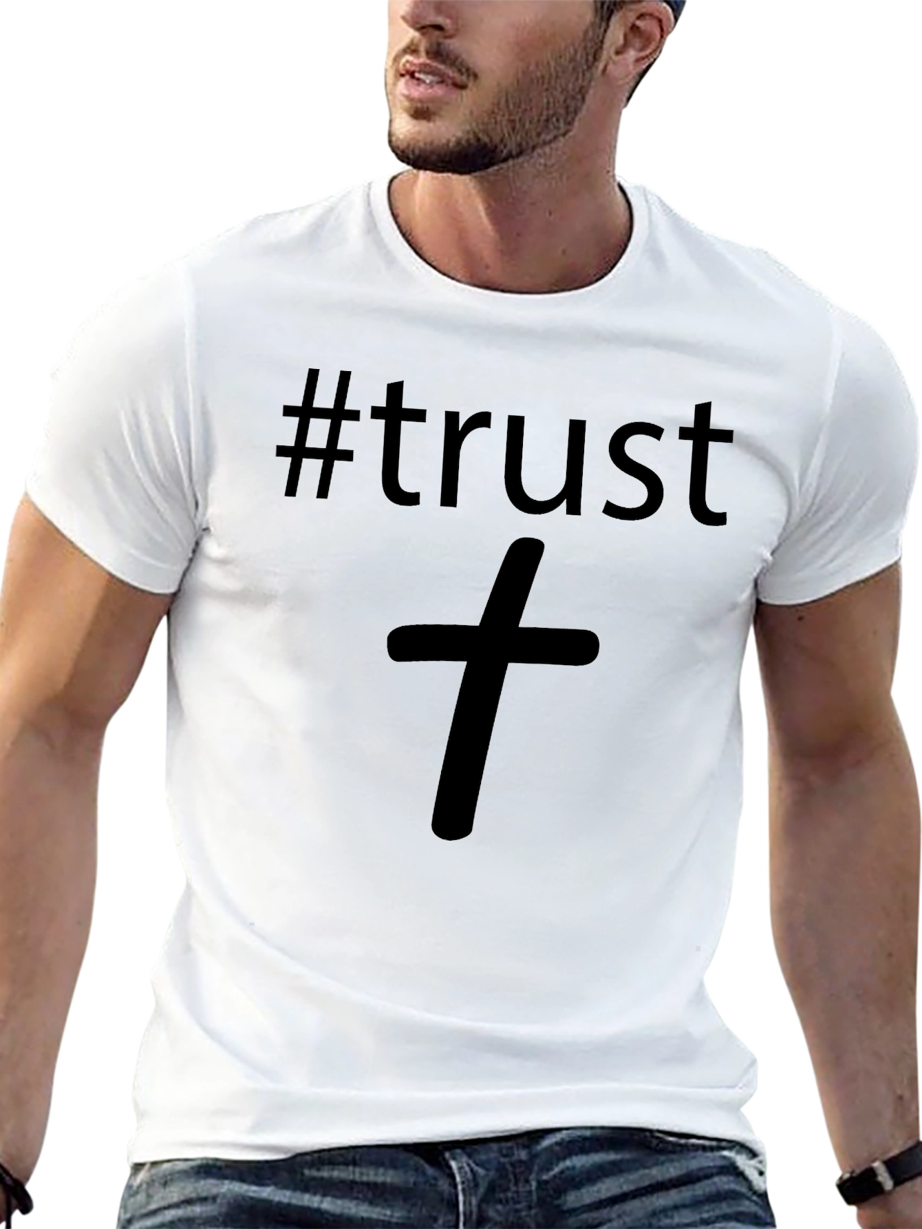 #trust Black Graphic T-Shirt - Faith Inspired Apparel