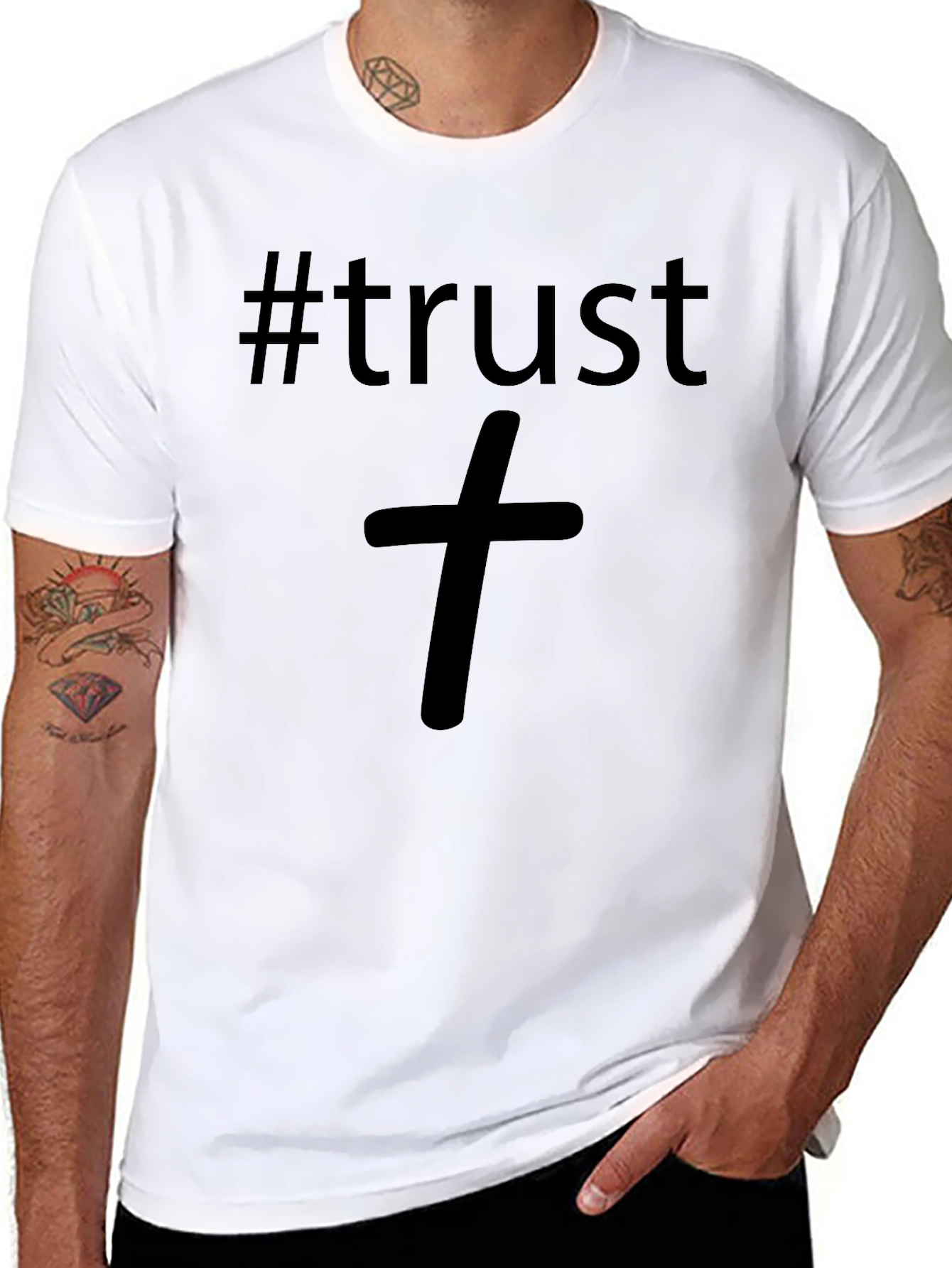 #trust Black Graphic T-Shirt - Faith Inspired Apparel