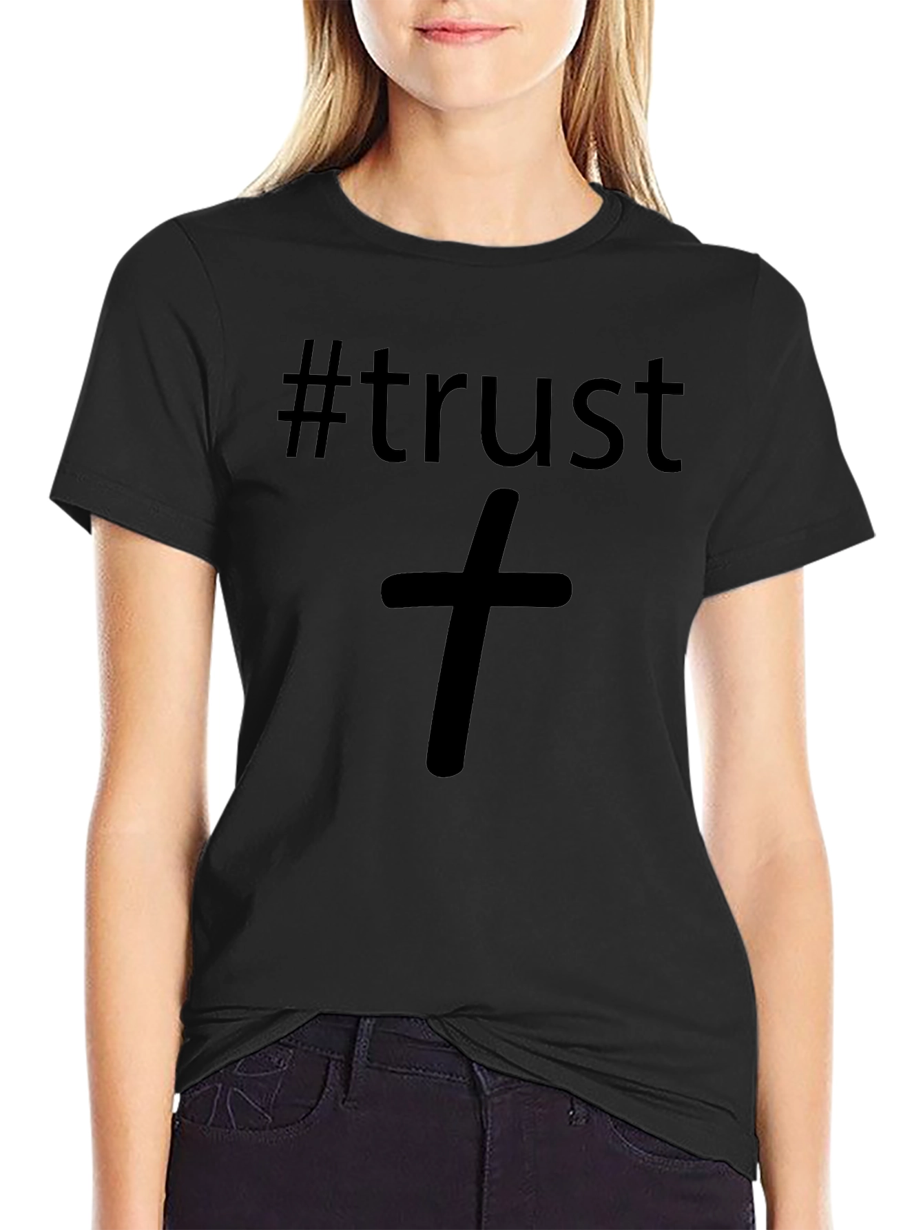 #trust Black Graphic T-Shirt - Faith Inspired Apparel