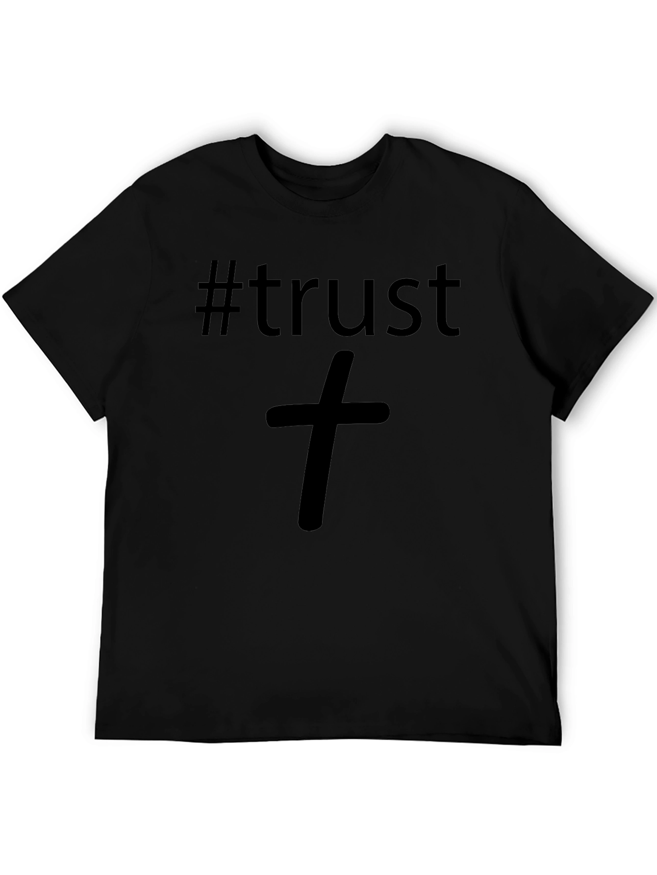 #trust Black Graphic T-Shirt - Faith Inspired Apparel