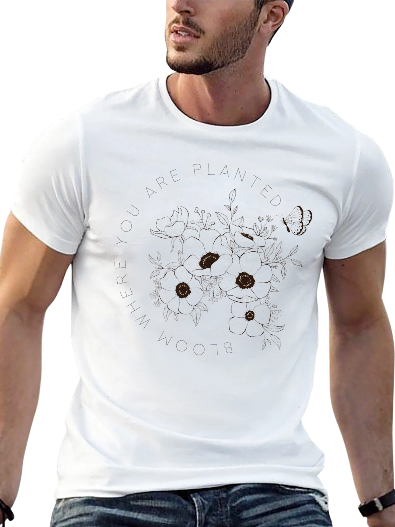 Black T-Shirt with Abstract Pattern