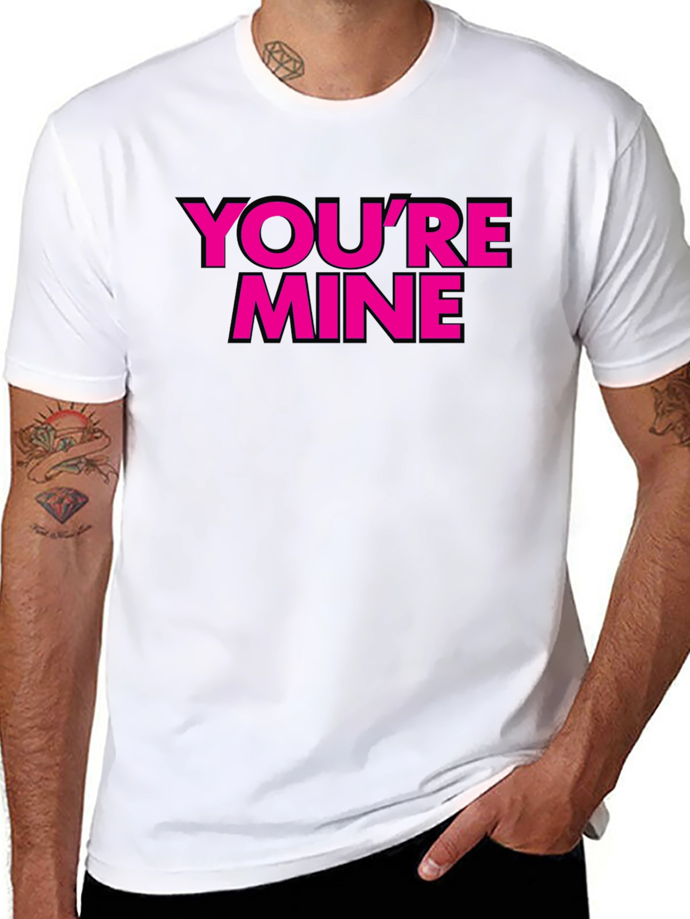 Youre Mine T-Shirt - Black with Pink Text