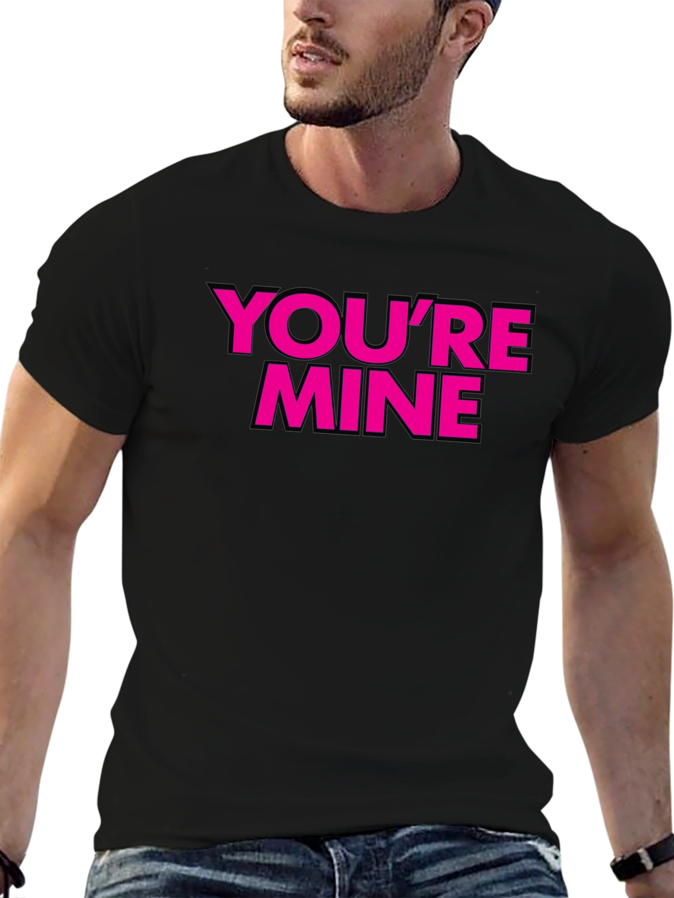 Youre Mine T-Shirt - Black with Pink Text