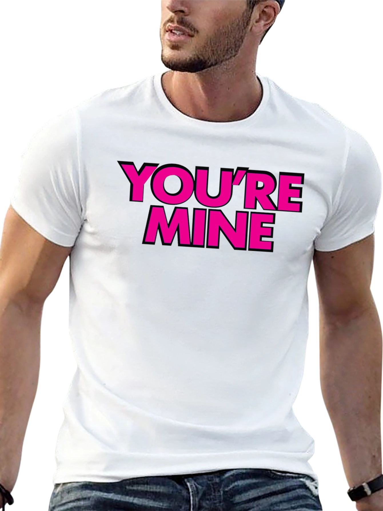 Youre Mine T-Shirt - Black with Pink Text