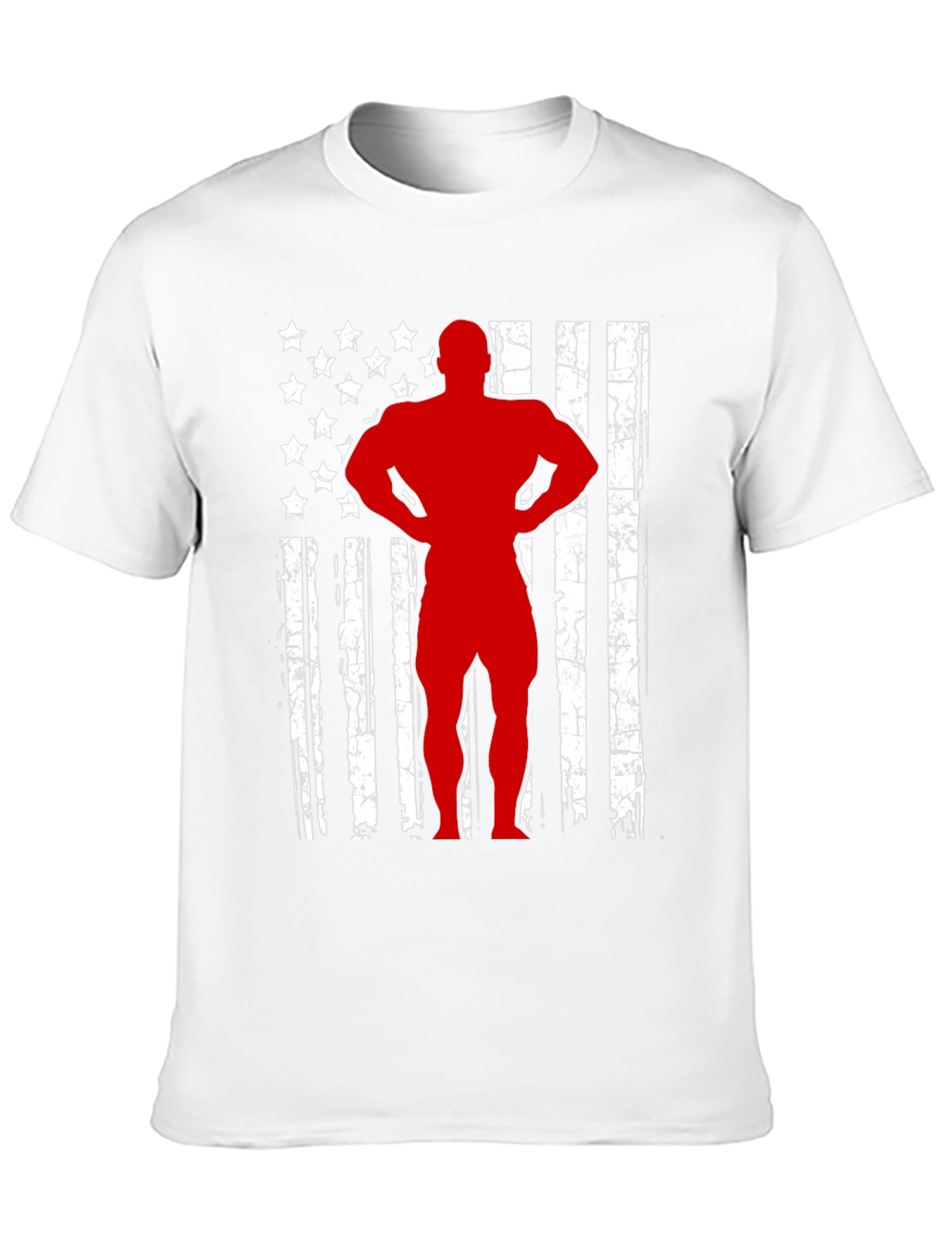 American Flag Bodybuilder Graphic T-Shirt