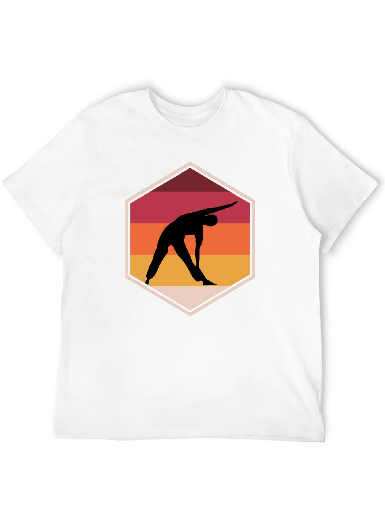 Yoga Pose Graphic Tee - Relaxed Fit Black