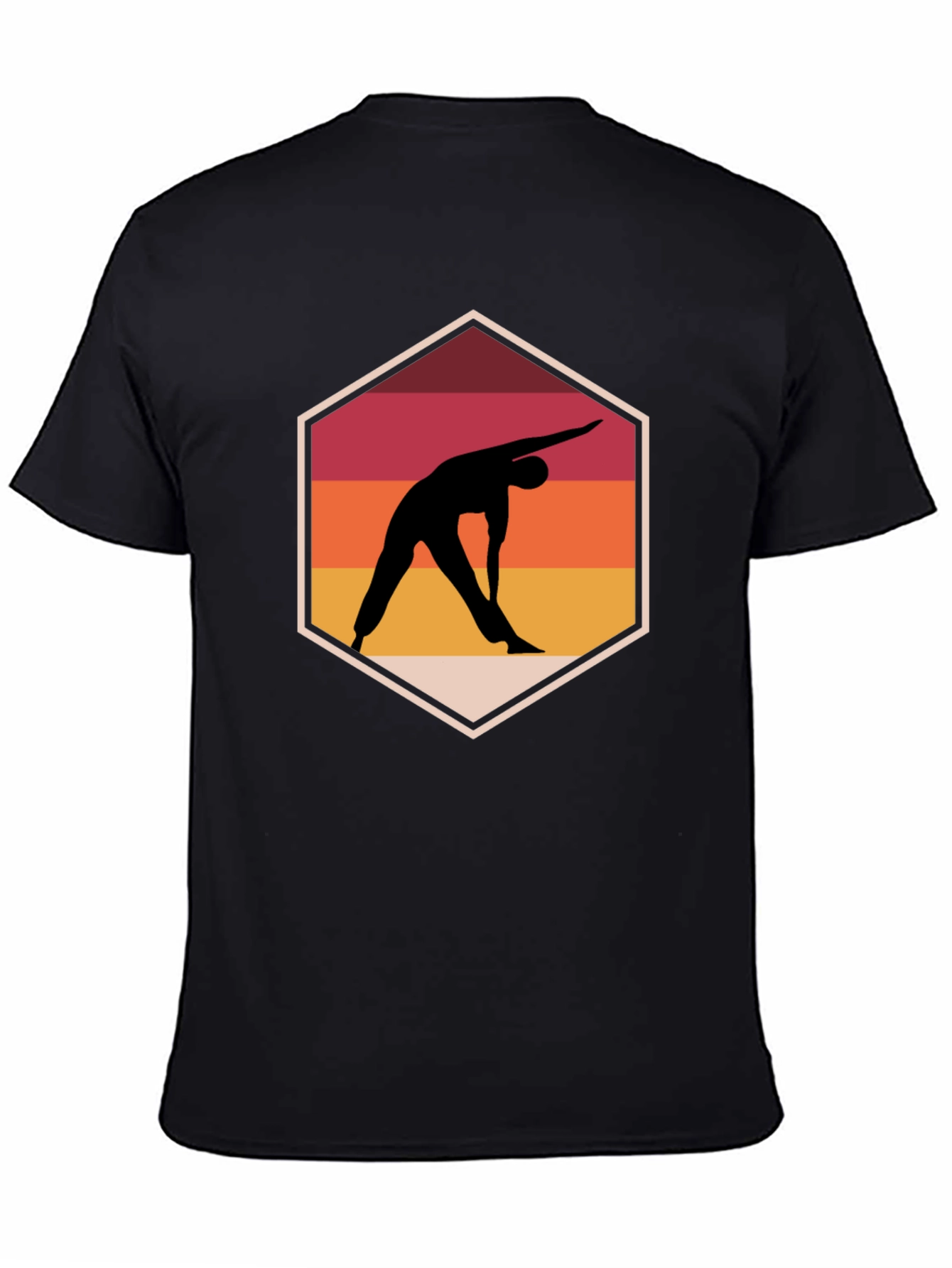 Yoga Pose Graphic Tee - Relaxed Fit Black