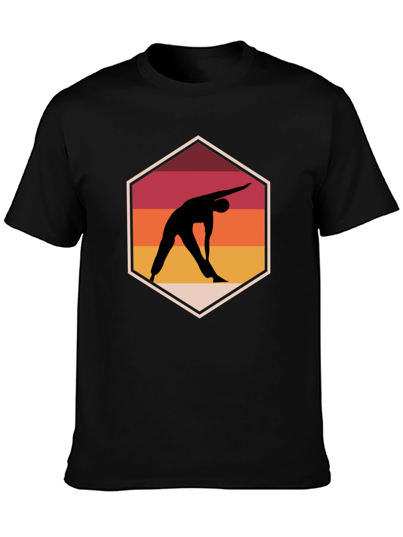 Yoga Pose Graphic Tee - Relaxed Fit Black