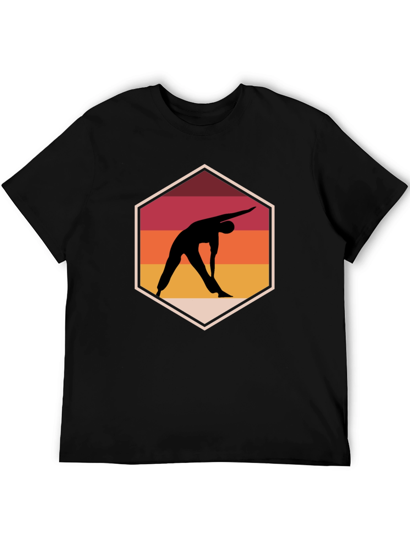 Yoga Pose Graphic Tee - Relaxed Fit Black