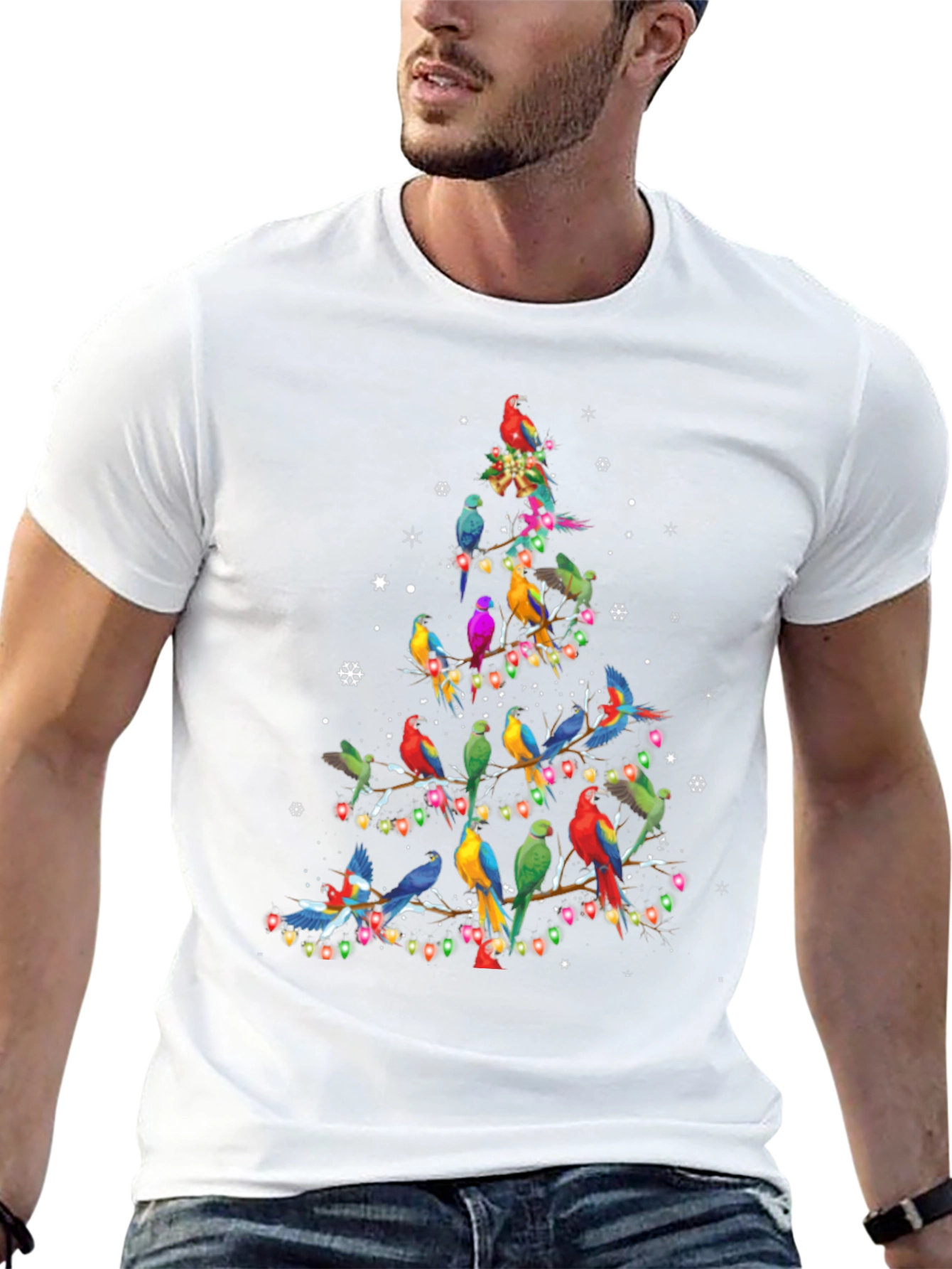 Parrot Christmas Tree Graphic Tee