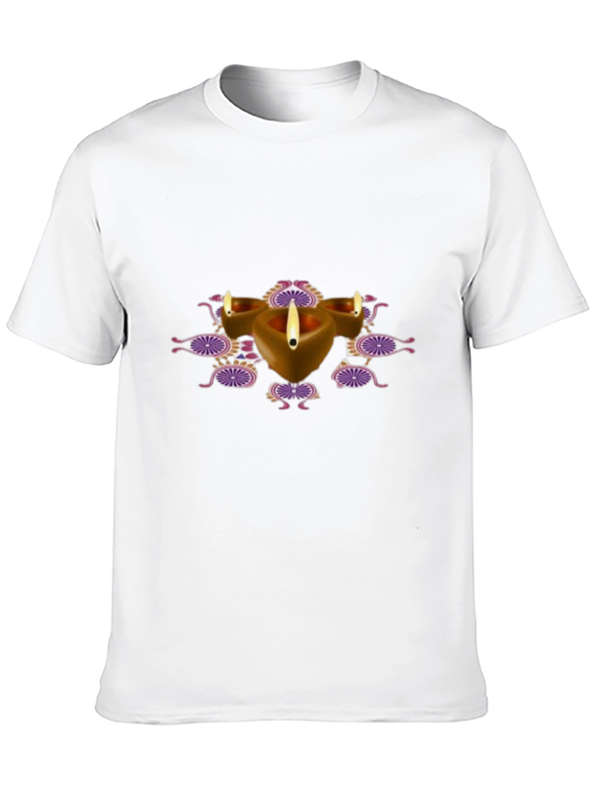 Diwali Diya Graphic Black T-Shirt