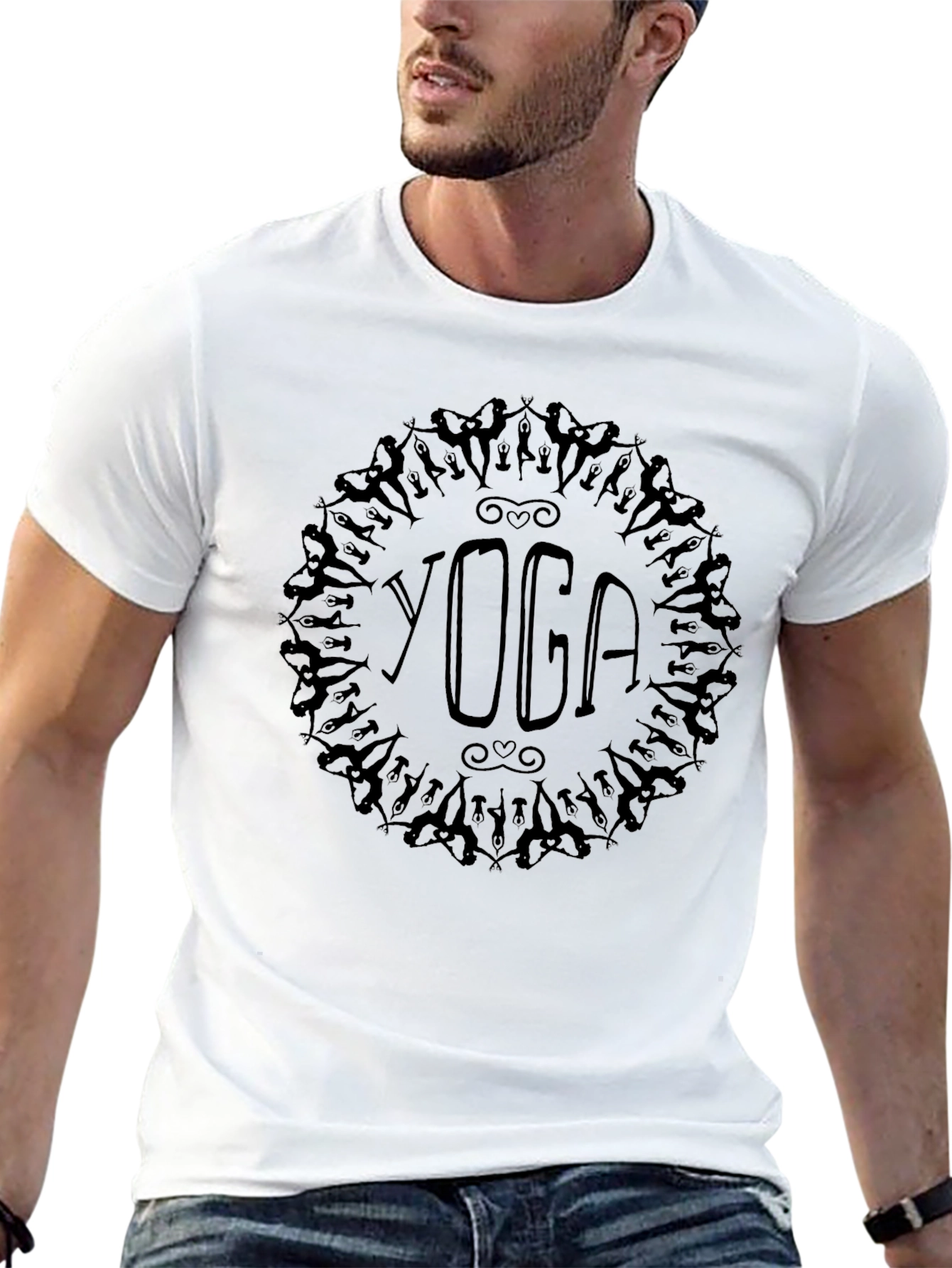 Yoga Graphic Tee - Black Cotton Blend