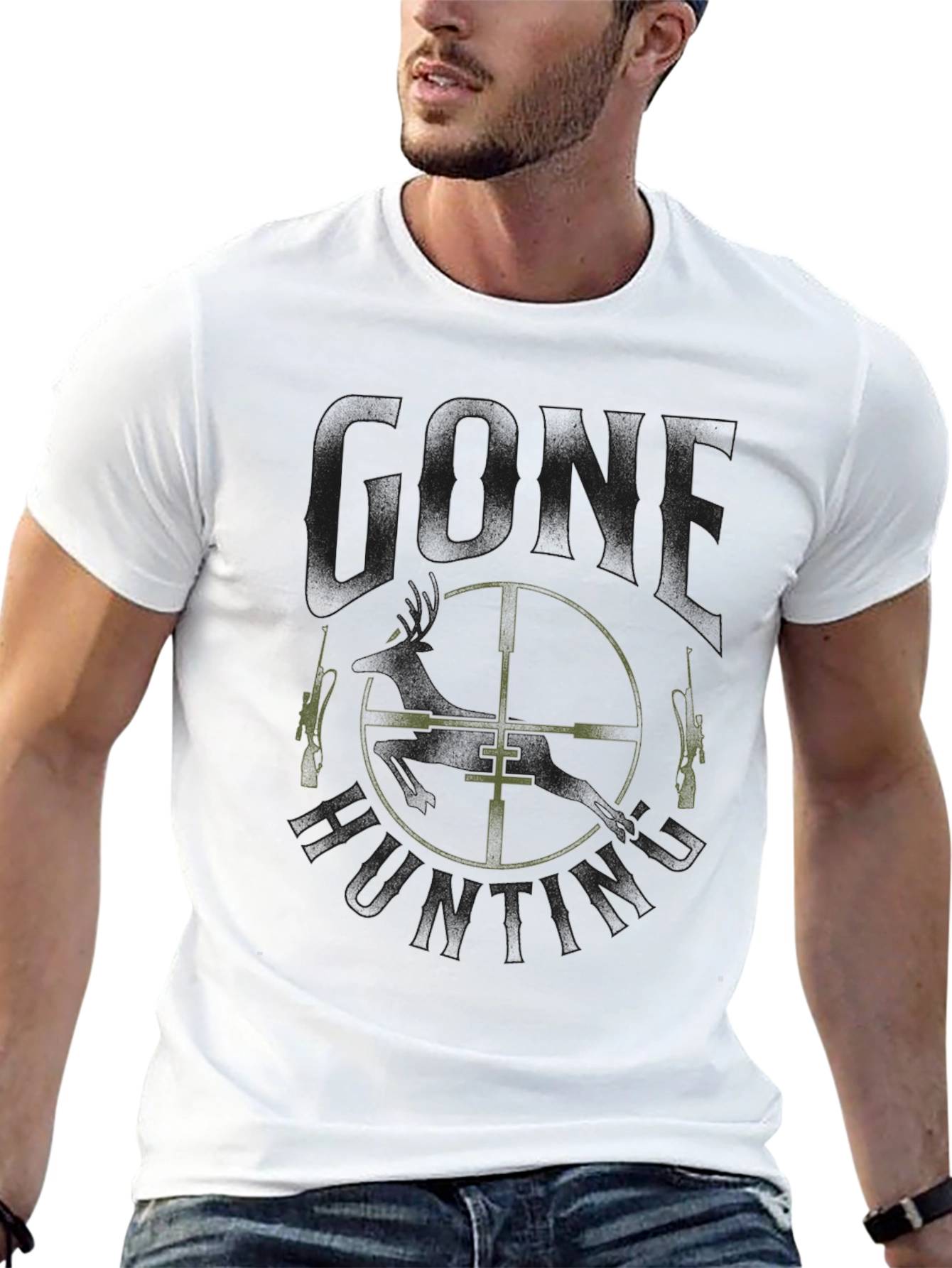 Gone Hunting Black Tee