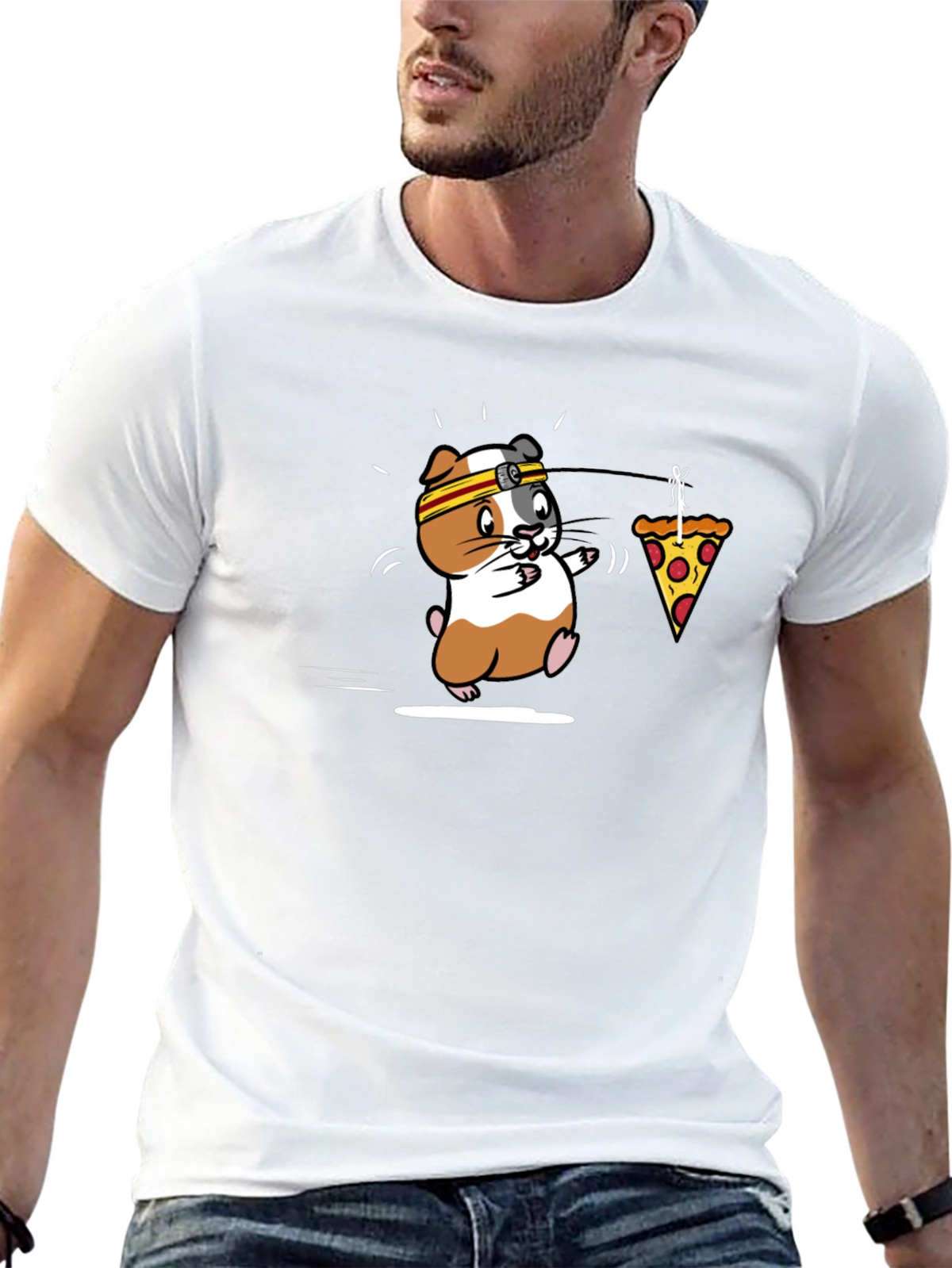 Funny Guinea Pig Pizza Jogger T-Shirt