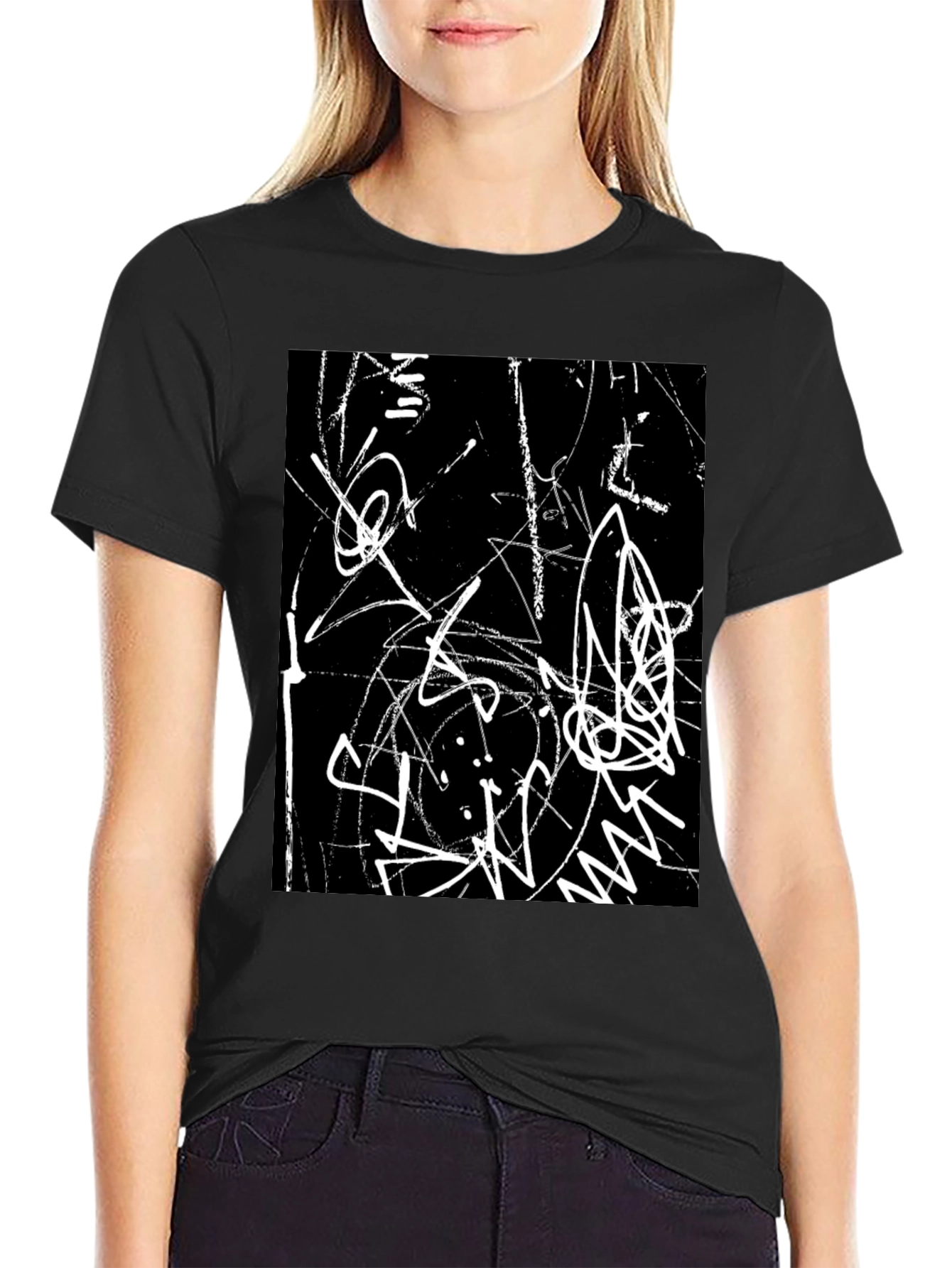 Abstract Art Black Graphic Tee