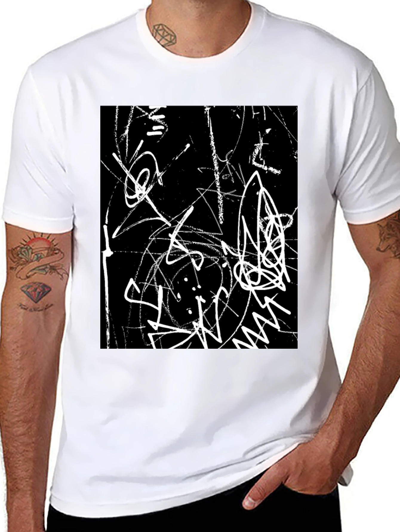 Abstract Art Black Graphic Tee