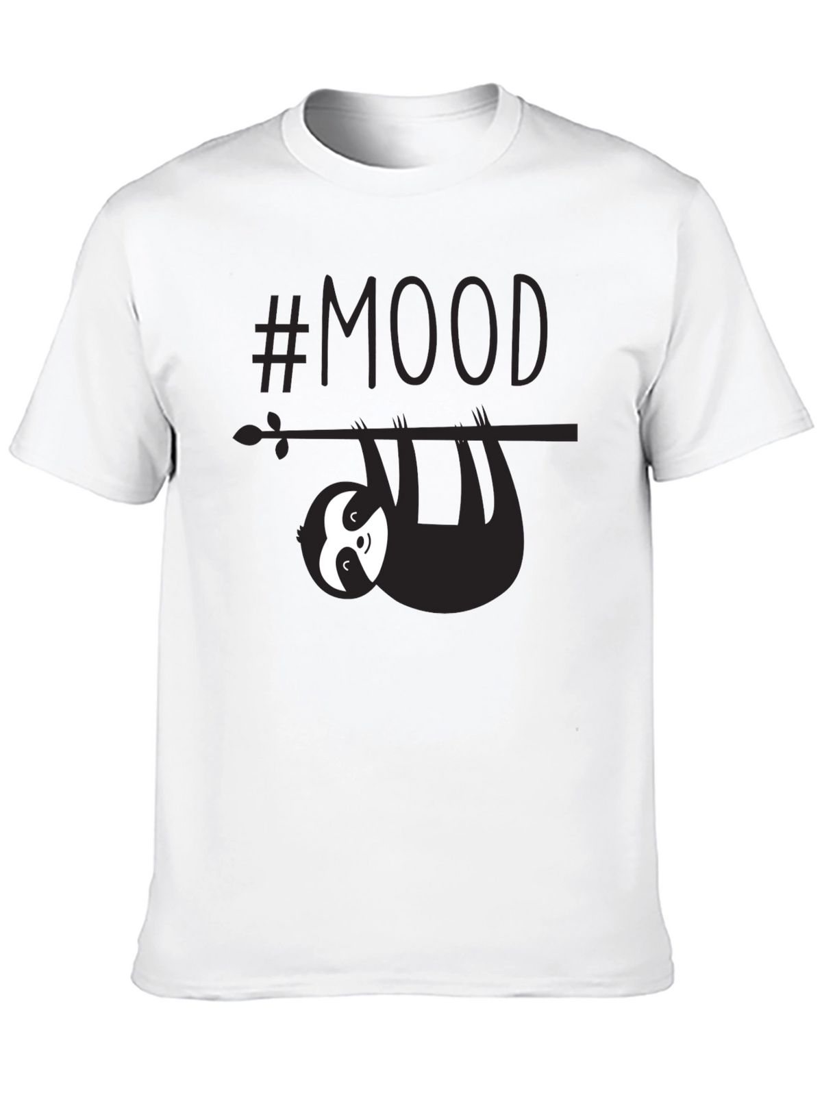 Lazy Sloth #Mood Mens Graphic Tee - Black
