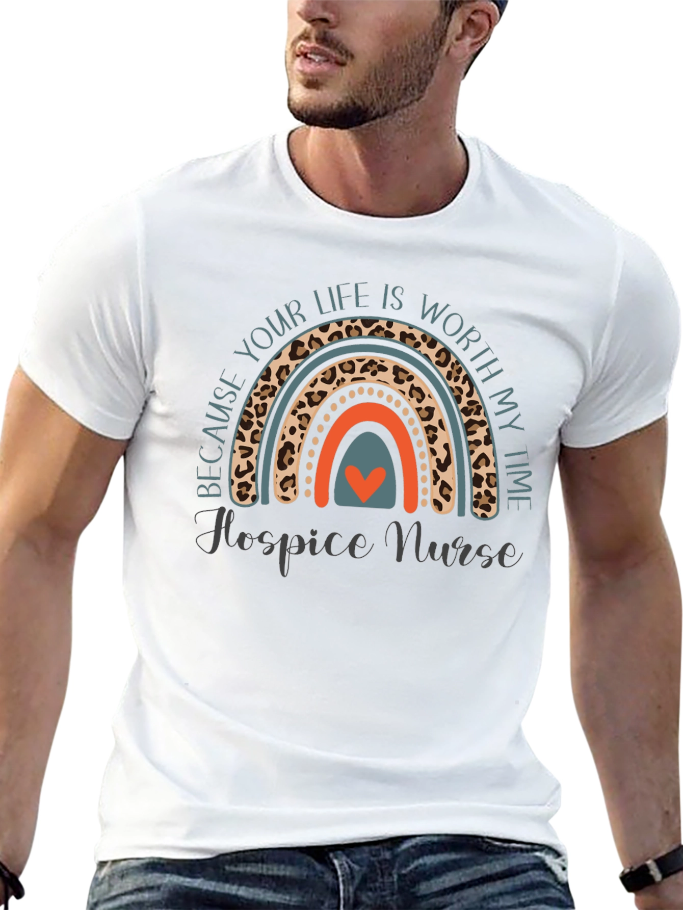 Hospice Nurse Rainbow Graphic Tee