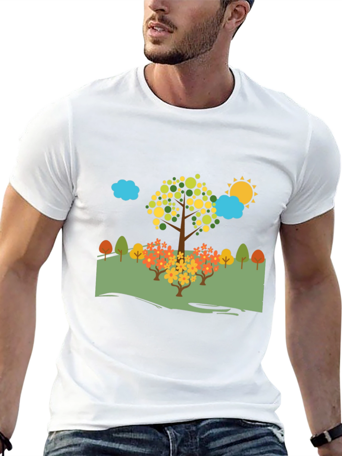Nature Scene Black T-Shirt