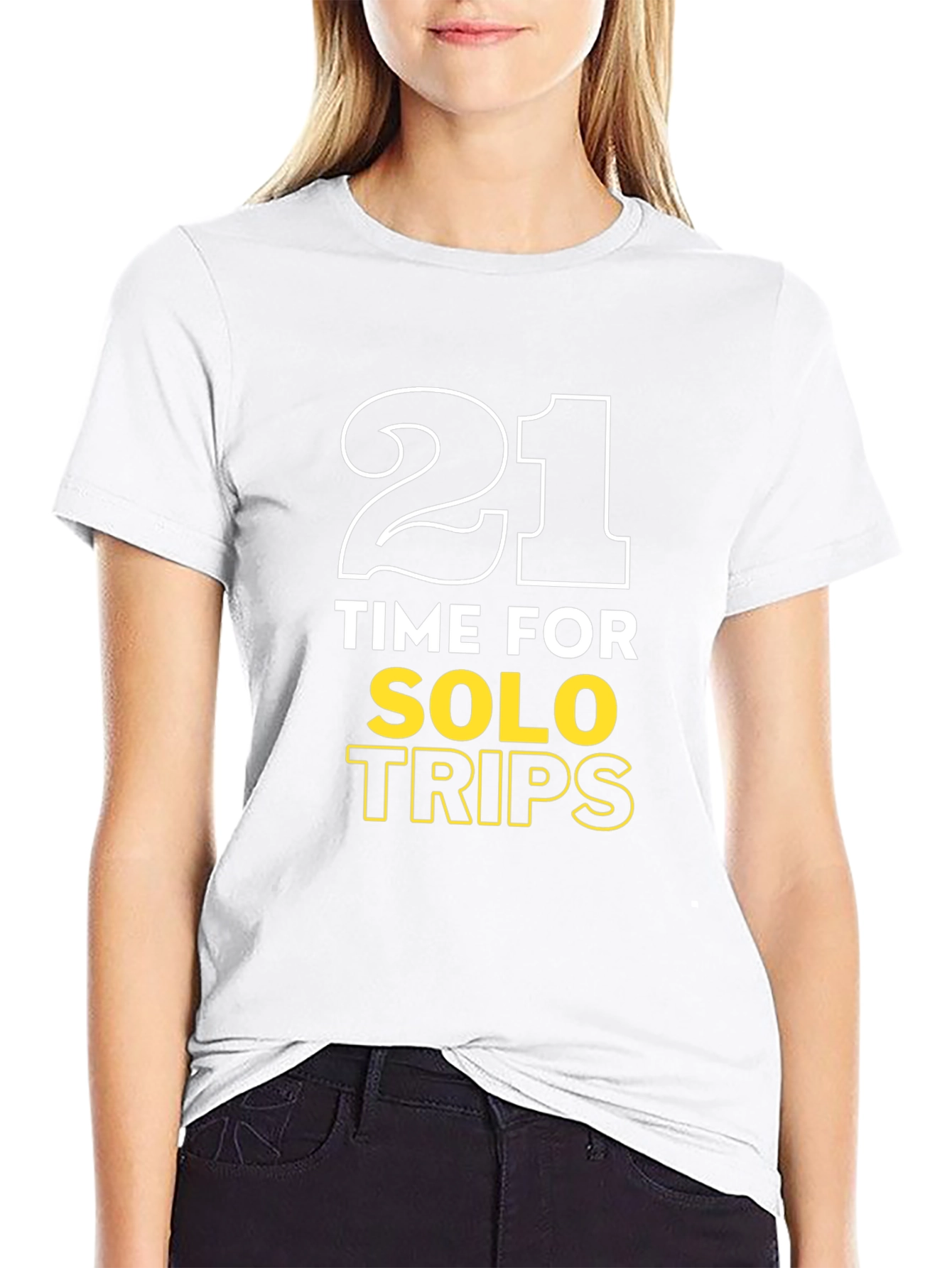 21 Solo Trips Black Graphic Tee