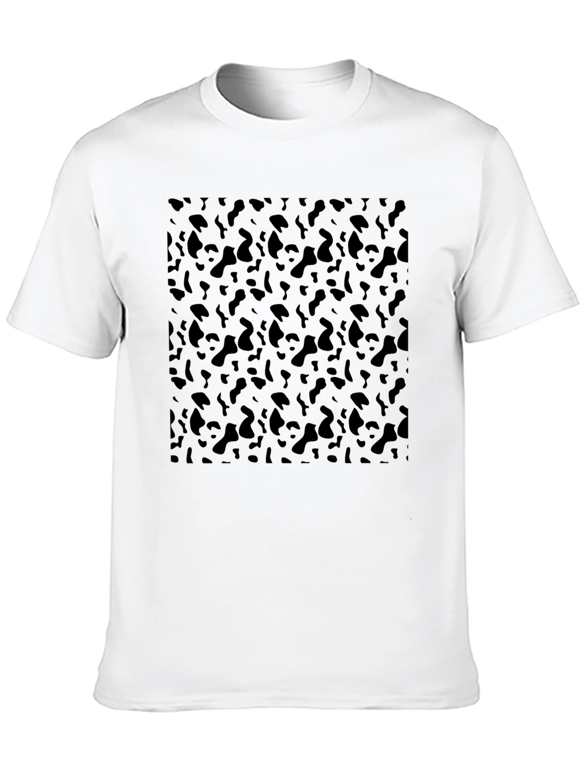 Mens Black Leopard Print Crew Neck T-Shirt