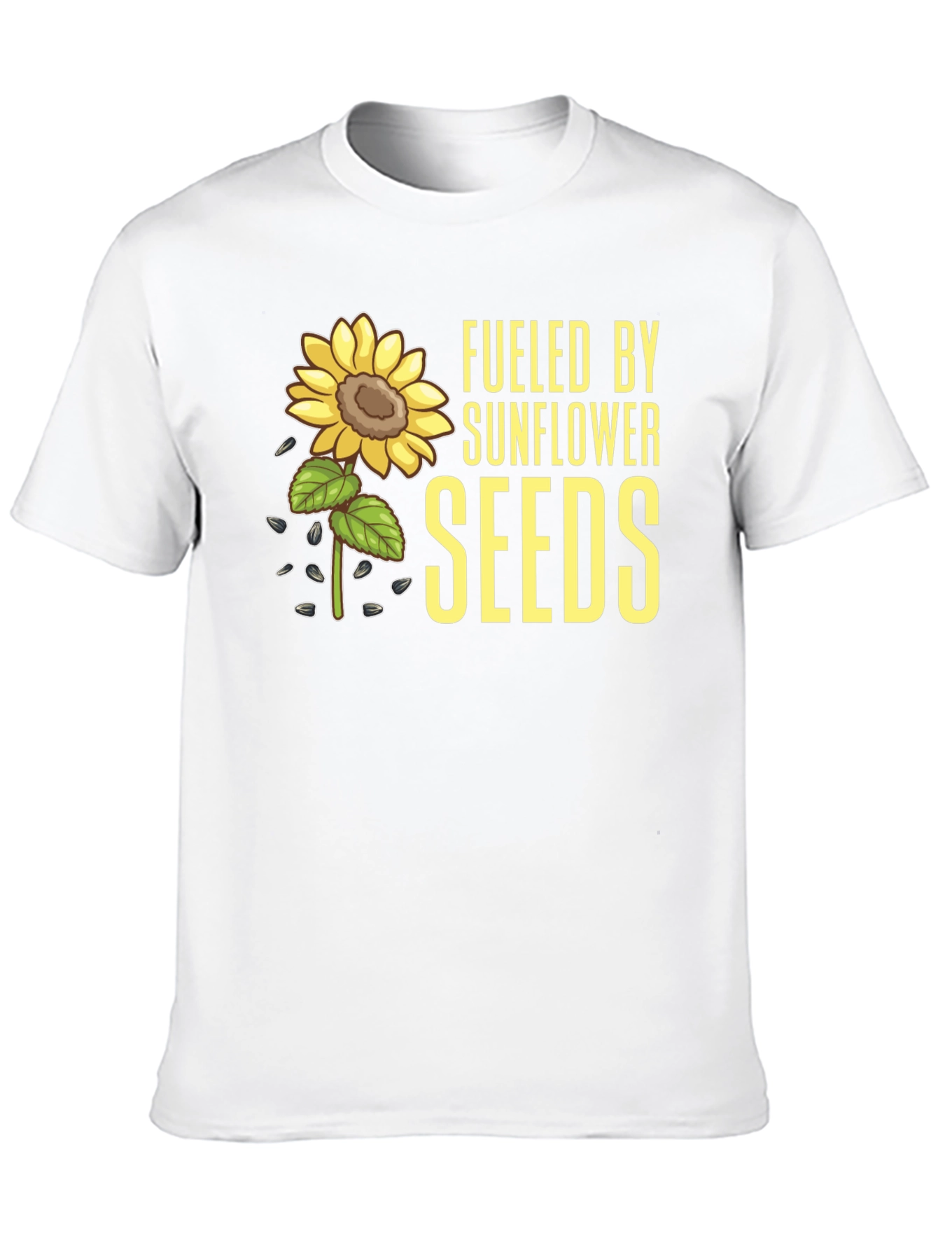 Sunflower Seeds Graphic Tee - Black Cotton T-Shirt